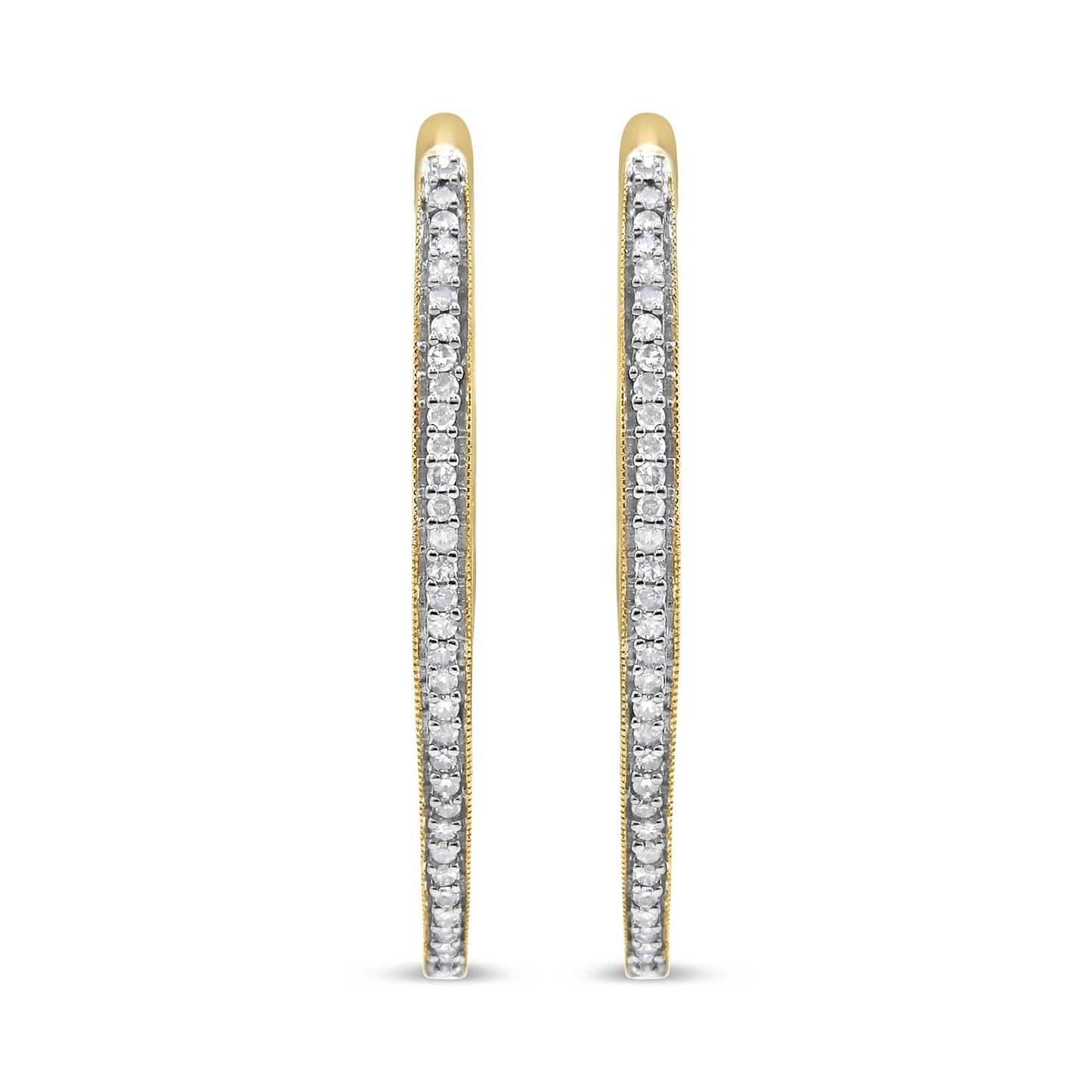 10k Yellow Gold Round Cut Diamond Earrings (1 cttw, I-J Color, I2-I3 Clarity)