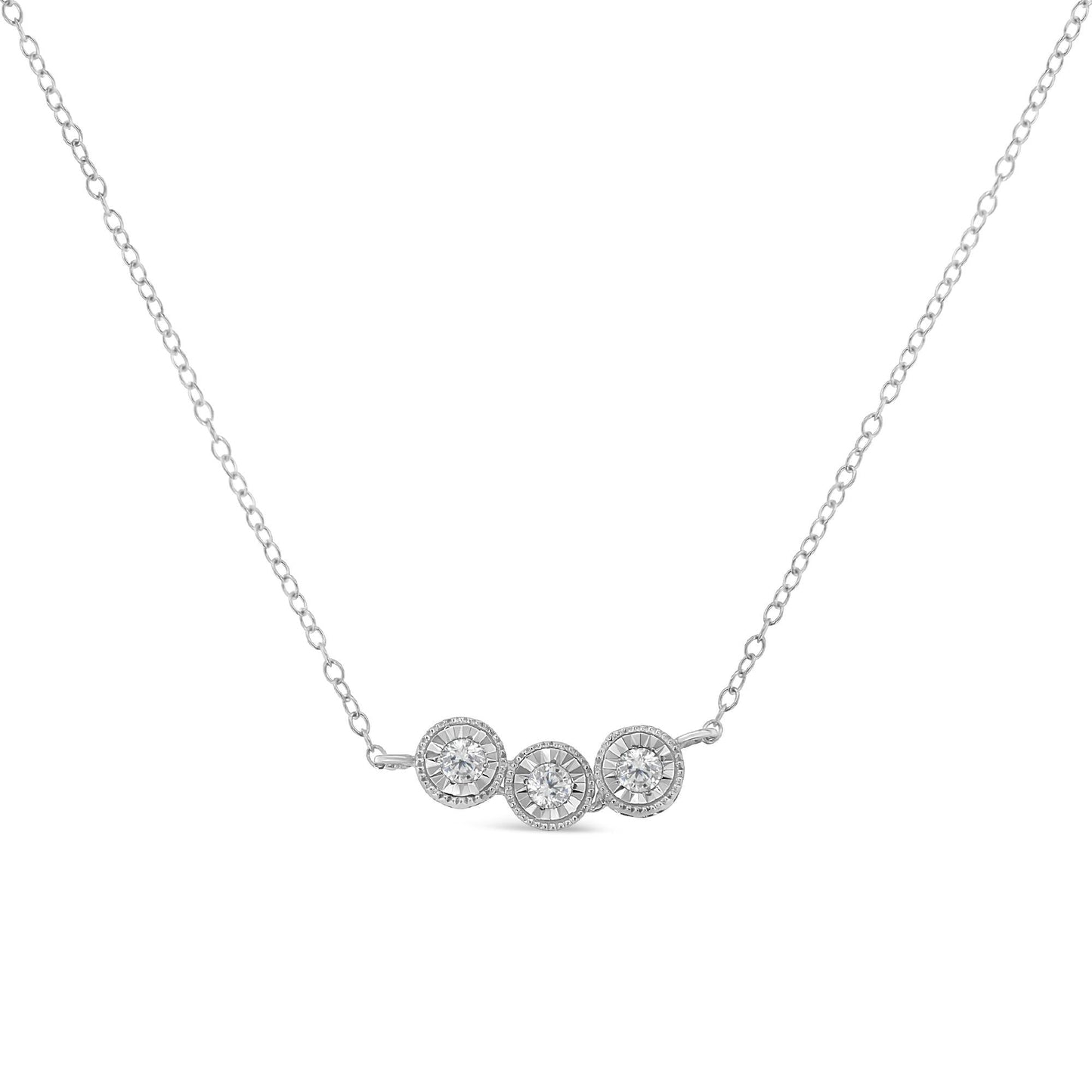 Sterling Silver Round Diamond Pendant Necklace (1/4 cttw, H-I Color, I2-I3 Clarity)