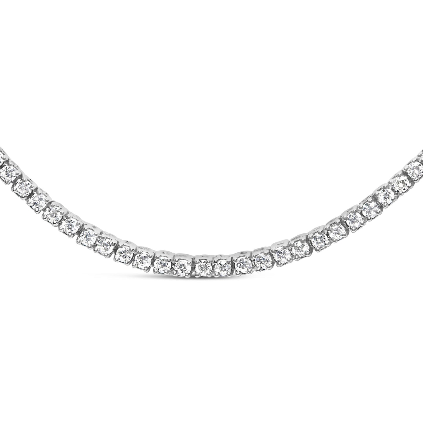 .925 Sterling Silver 3.0 Cttw Lab-Grown Diamond Tennis Necklace (F-G Color, VS2-SI1 Clarity) - 18" Inches