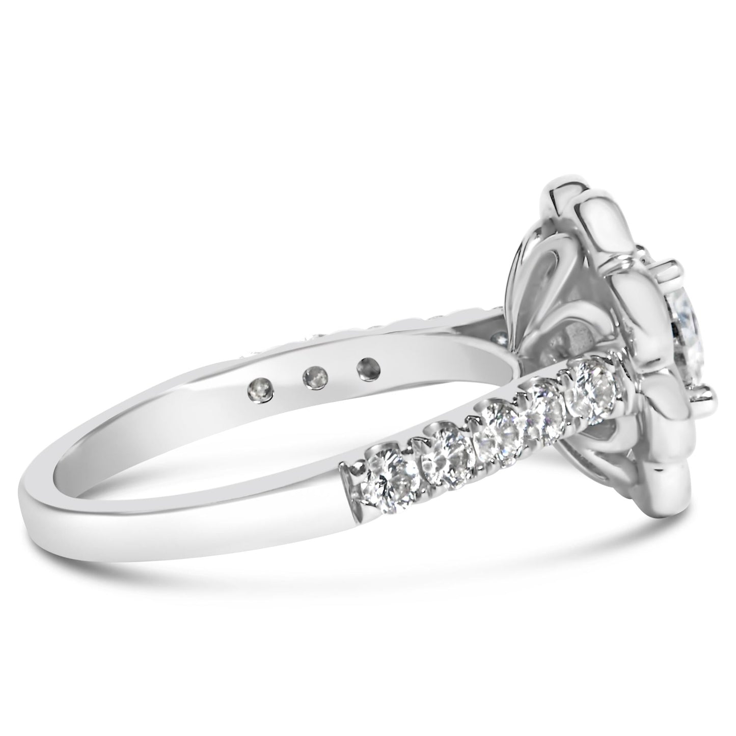 950 Platinum 1 3/4 Cttw Diamond Bezel Style Floral Cluster and Halo Engagement Ring (H-I Color, VS2-SI1 Clarity)