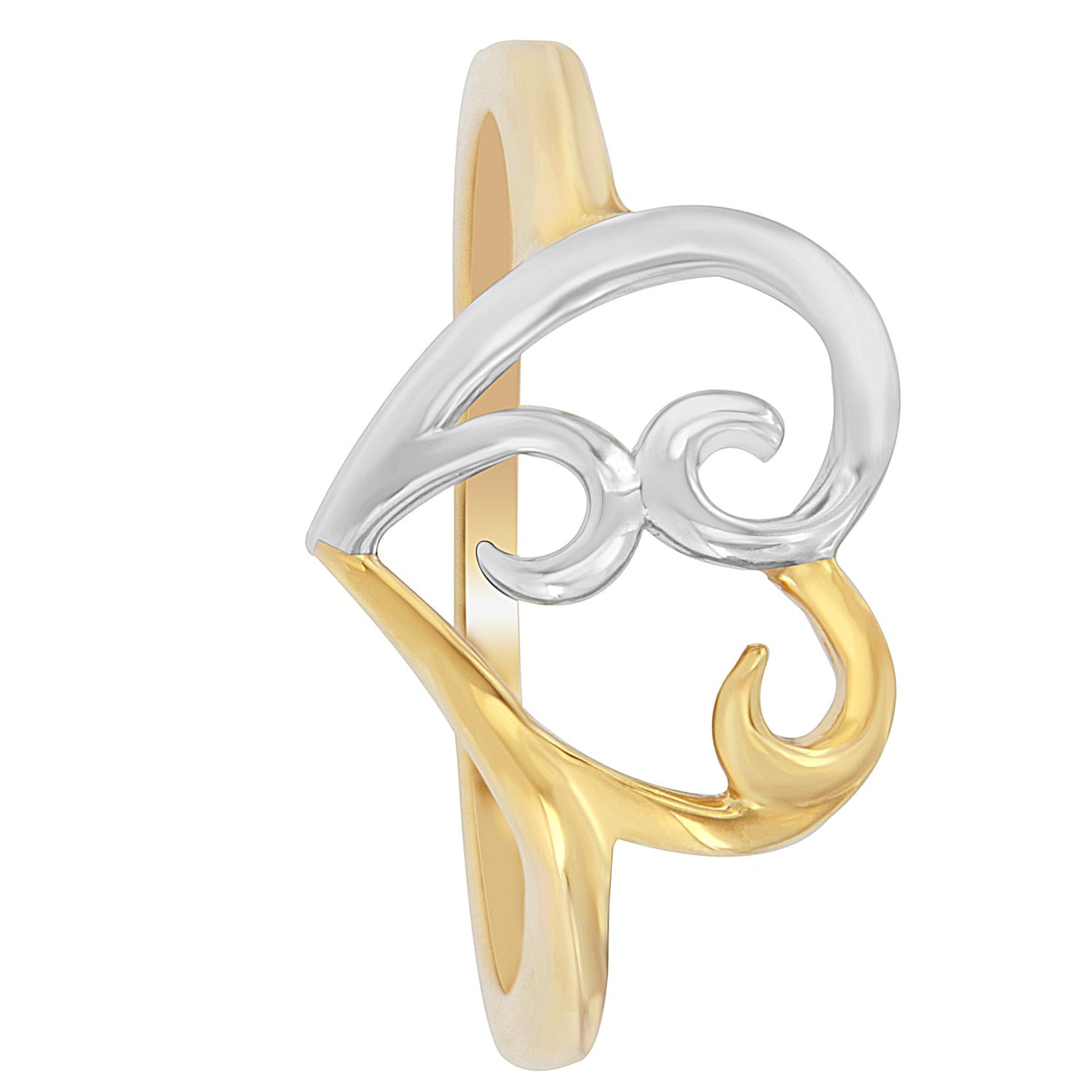 10K Two-Tone Gold Heart Ring