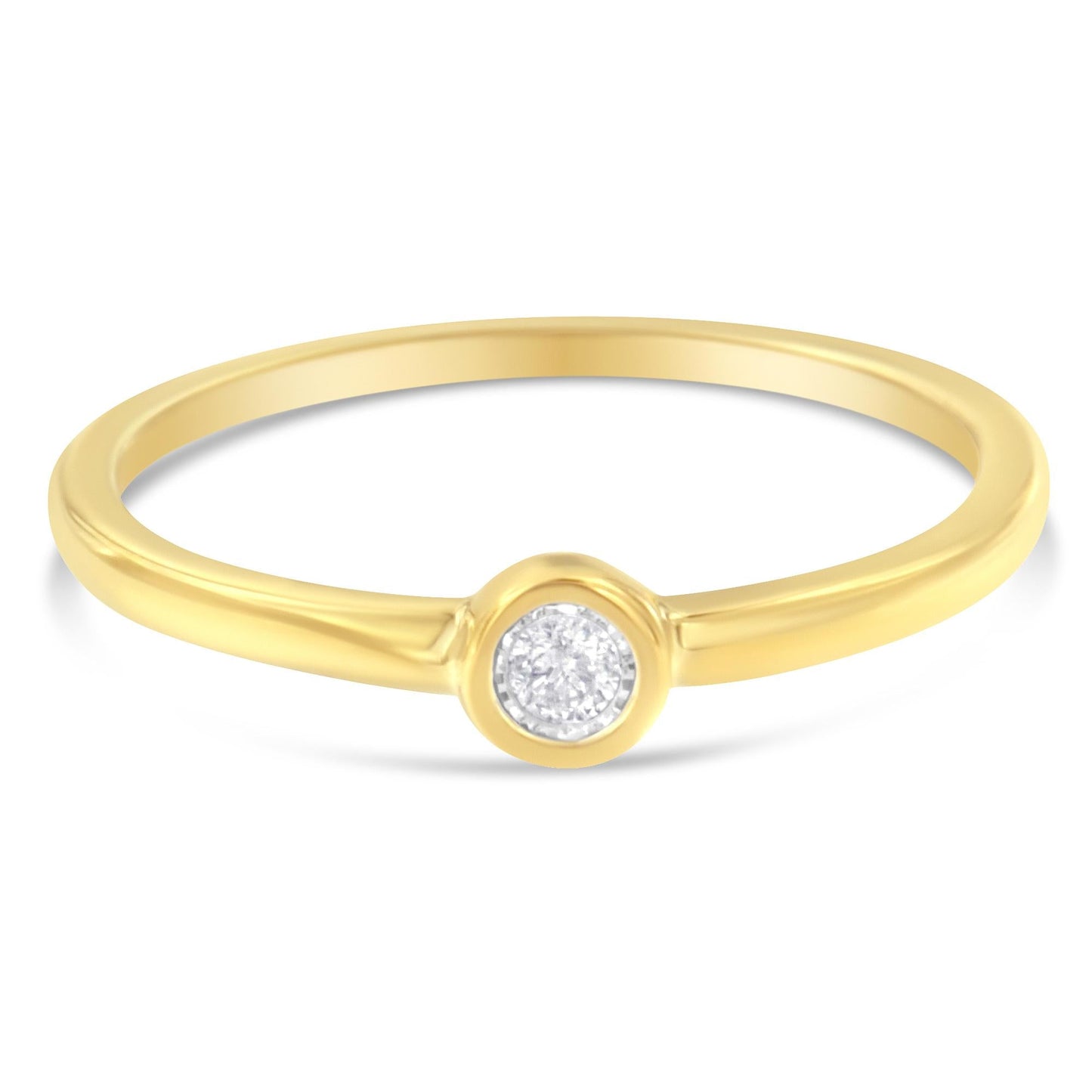 14K Yellow Gold Plated .925 Sterling Silver Miracle Set Diamond Ring (1/20 Cttw, J-K Color, I1-I2 Clarity)