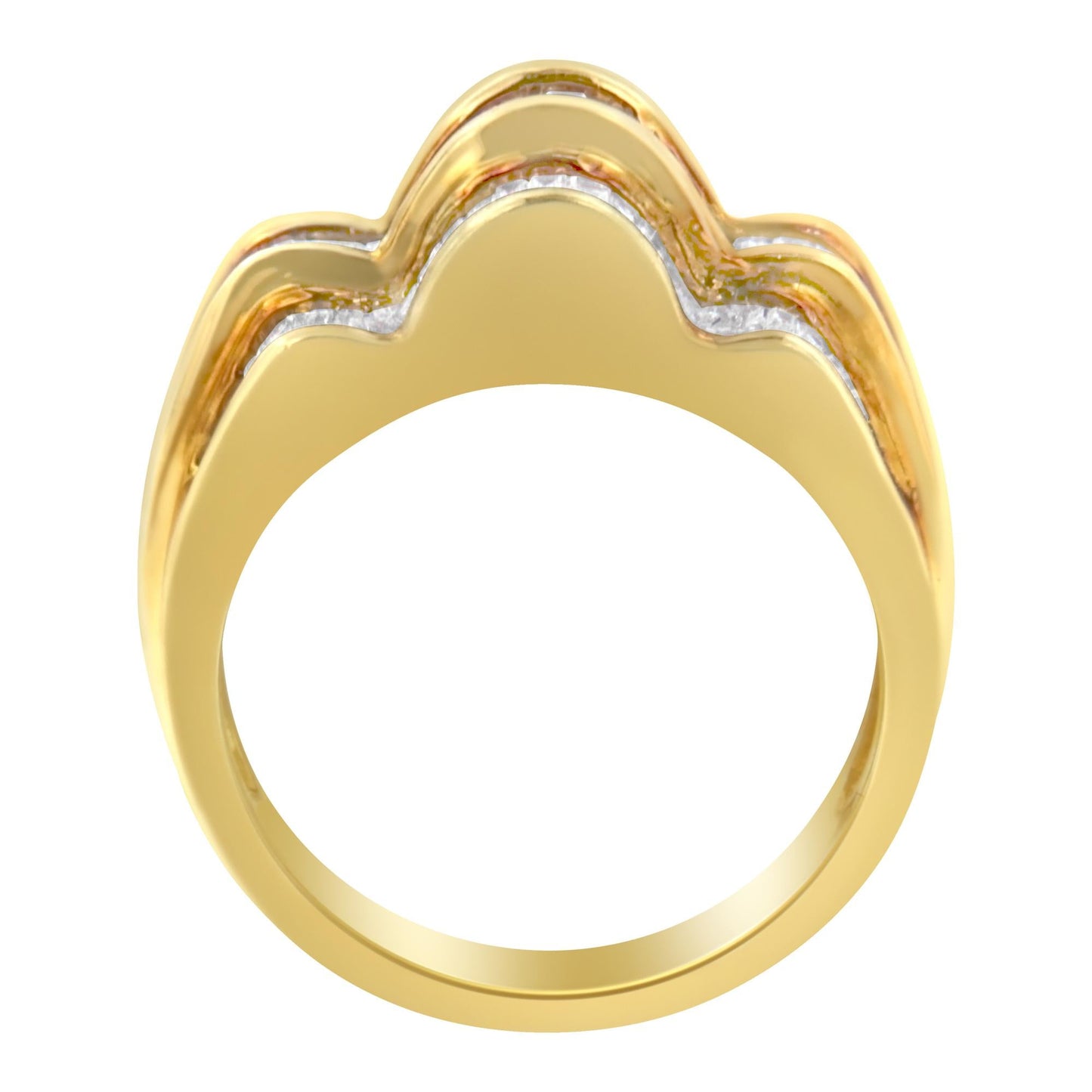 14KT Yellow Gold Diamond Multi-Row Band Ring (1 1/4 cttw, H-I Color, SI1-SI2 Clarity)