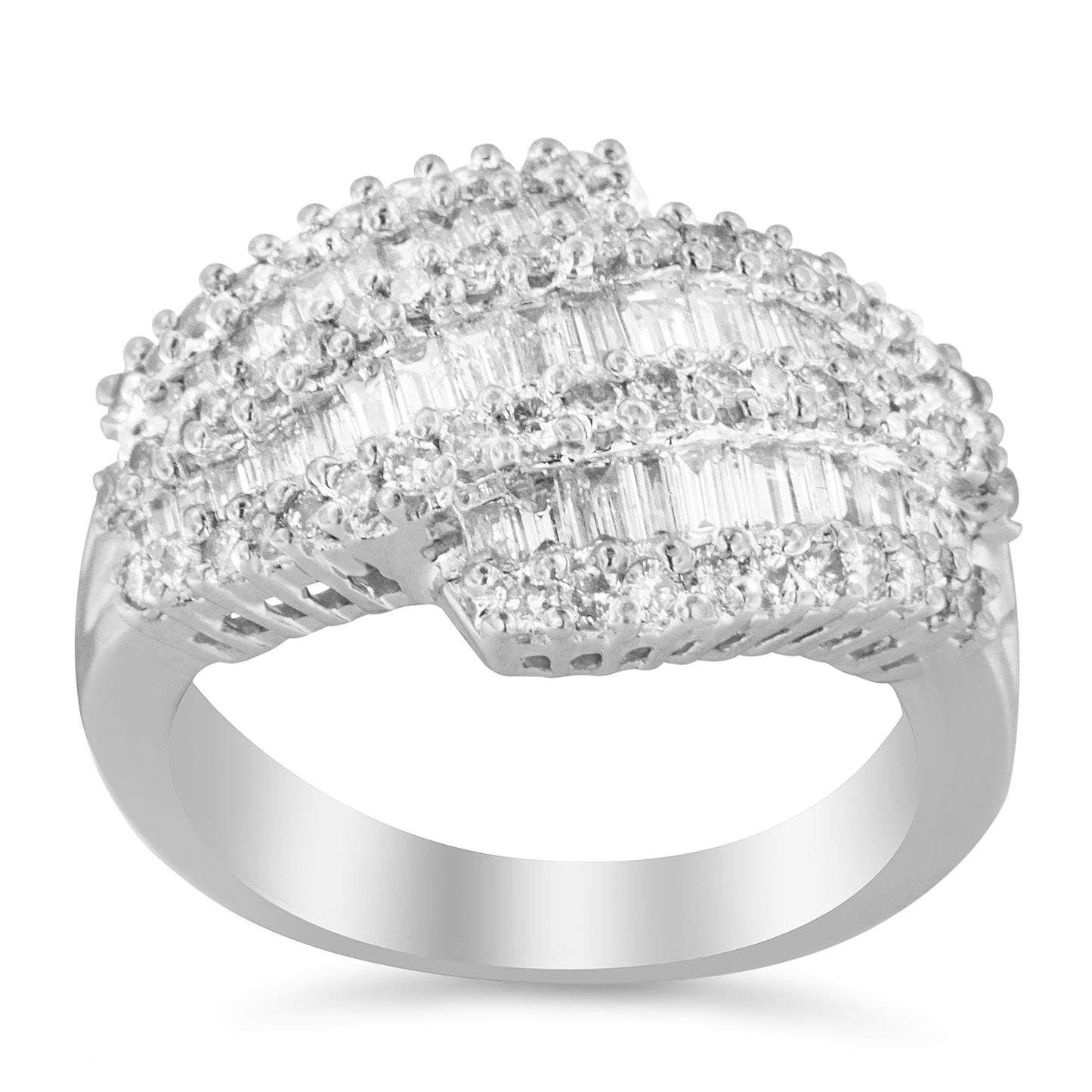 14K White Gold Diamond Cocktail Ring Band (1 3/4 Cttw, H-I Color, SI2-I1 Clarity)