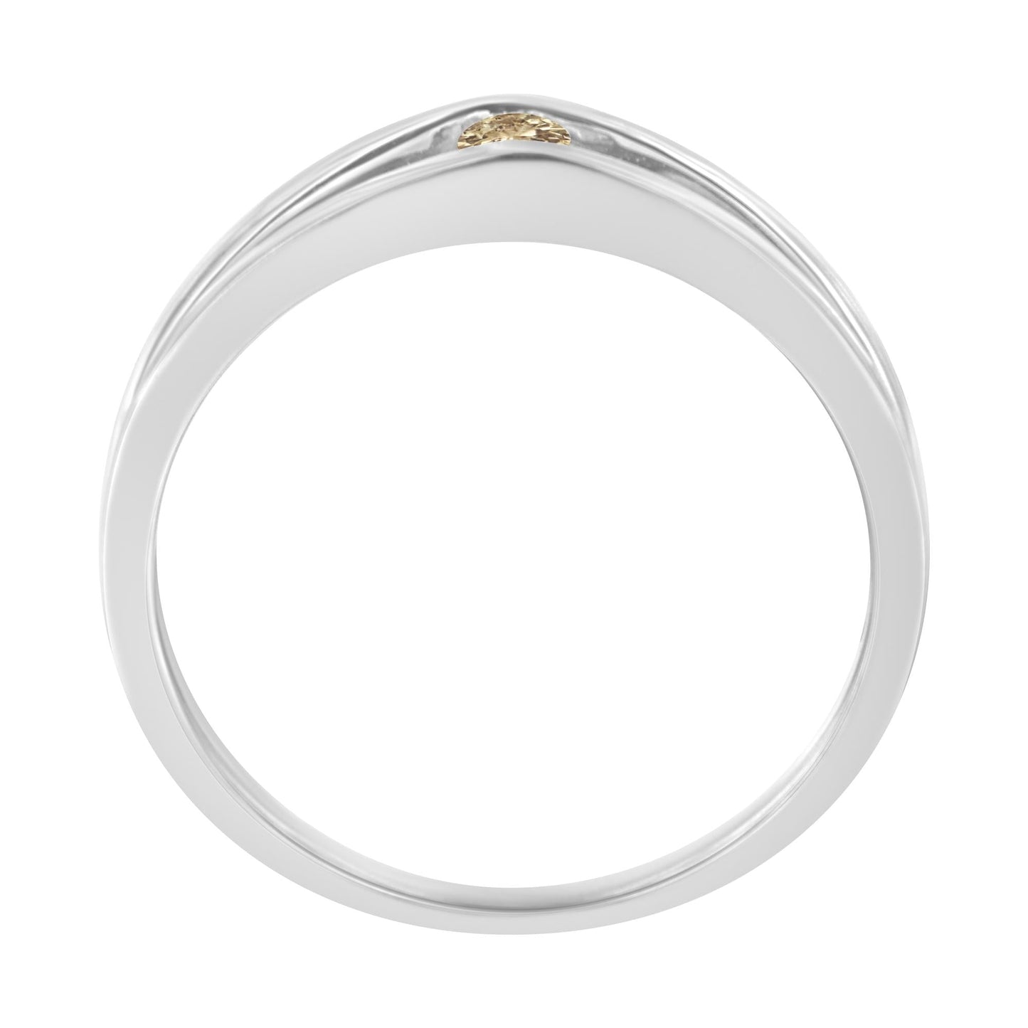 10K White Gold Treated Champagne Diamond Promise Ring (1/10 cttw, Champagne Color, I2-I3 Clarity)