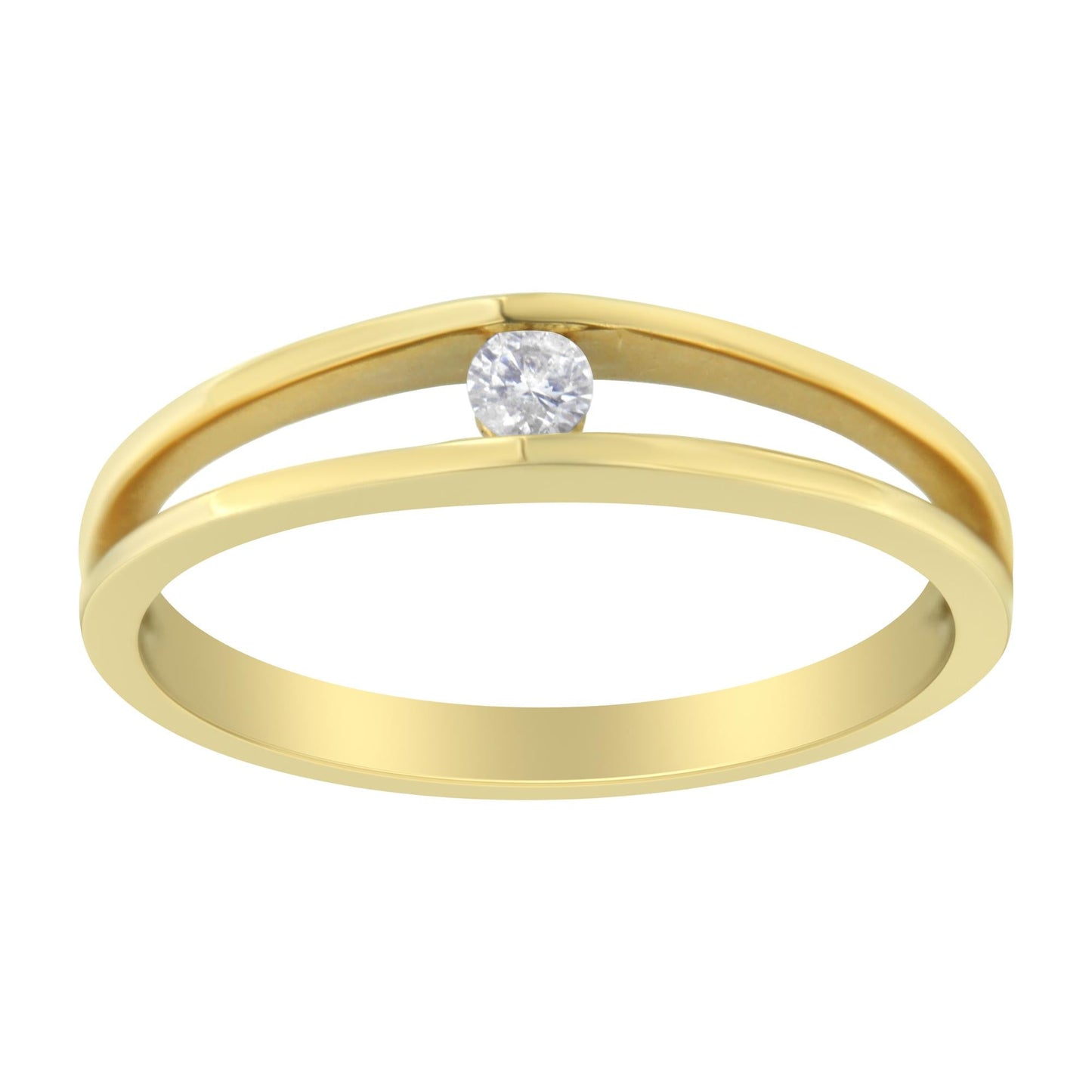 10K Yellow Gold Diamond Promise Ring (1/10 Cttw, H-I Color, I1-I2 Clarity)