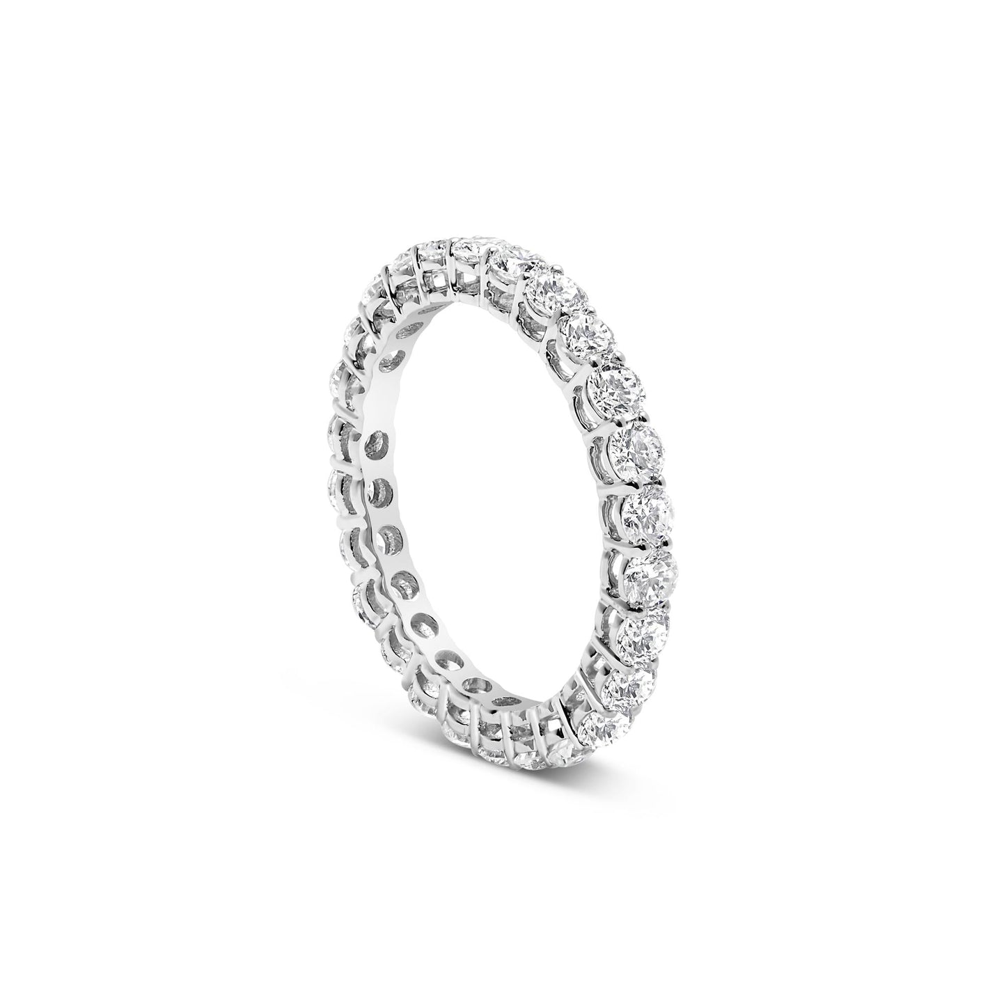 14K White Gold 2.00 Cttw Lab-Grown Diamond Eternity Band Ring (F-G Color, VS1-VS2 Clarity)