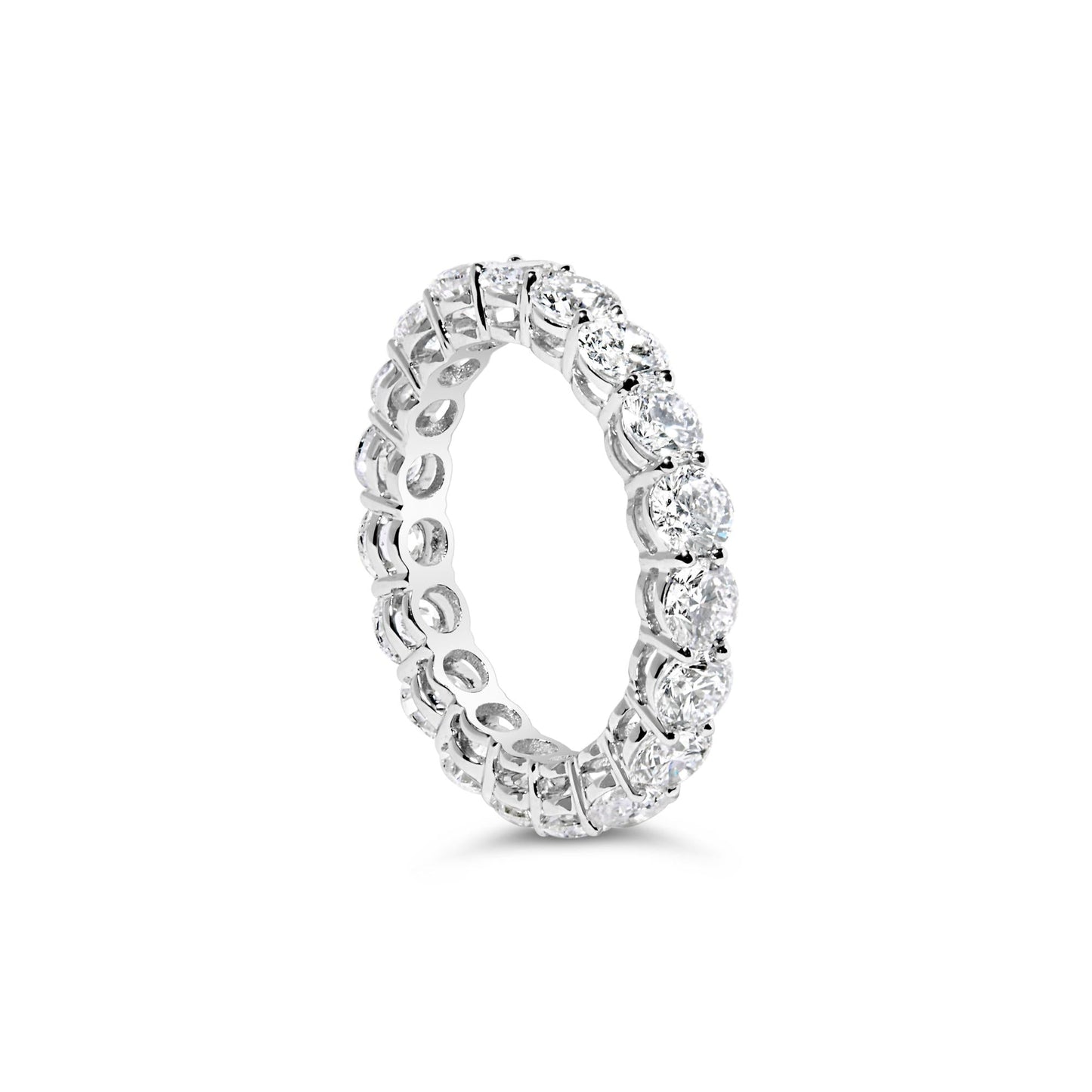 14K White Gold 4.00 Cttw Round Lab-Grown Diamond Eternity Band Ring (F-G Color, VS1-VS2 Clarity)