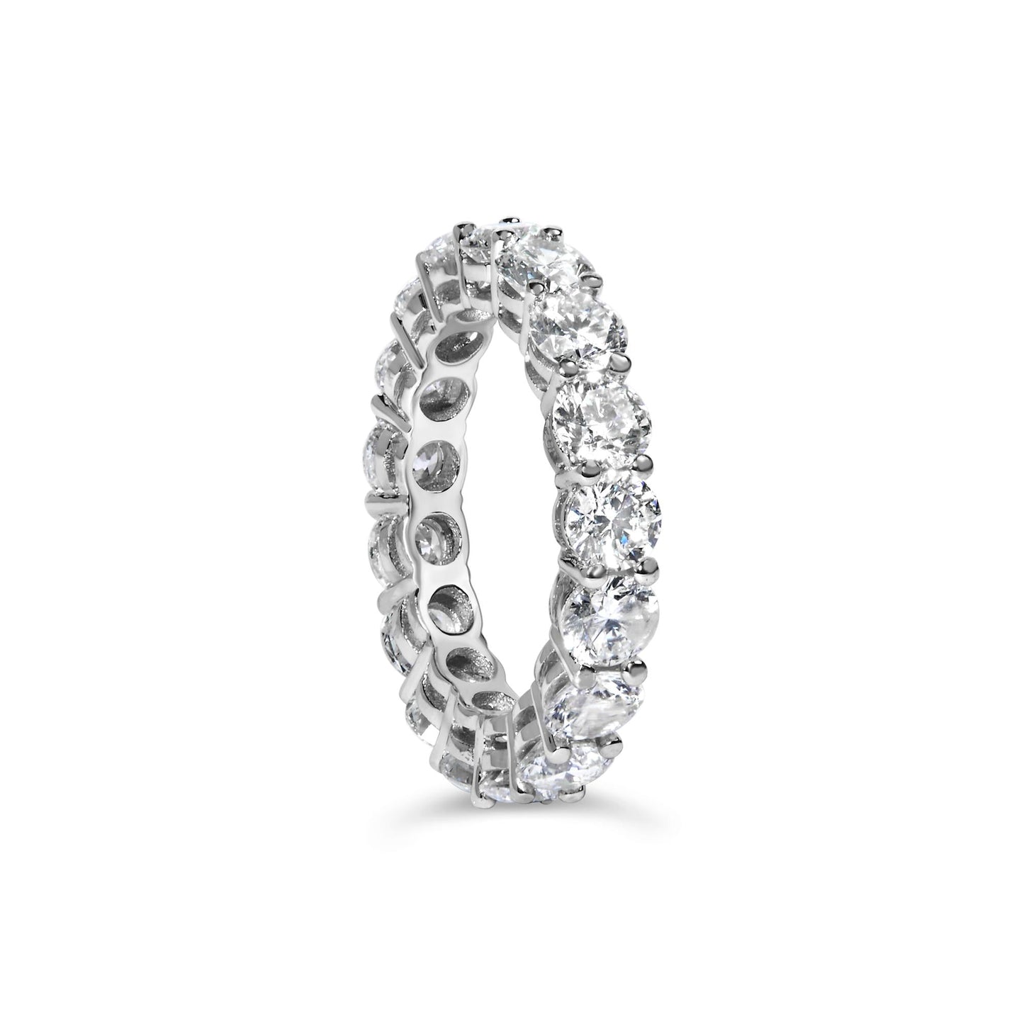 14K White Gold 5 1/4 Cttw Round Lab Grown Diamond Eternity Band Ring (F-G Color, VS1-VS2 Clarity)