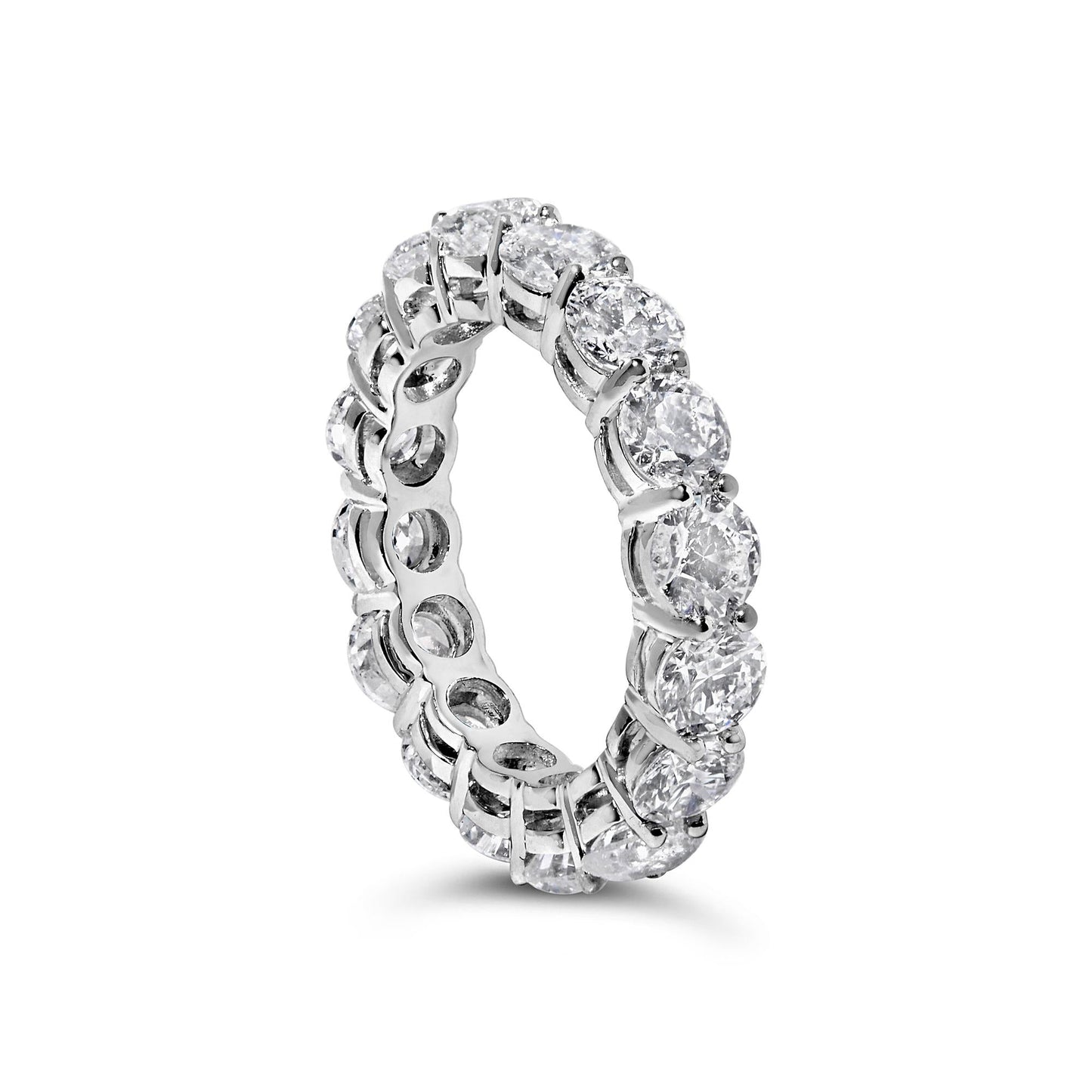 14K White Gold 6 1/4 Cttw Round Lab Grown Diamond Eternity Band Ring (F-G Color, VS1-VS2 Clarity)