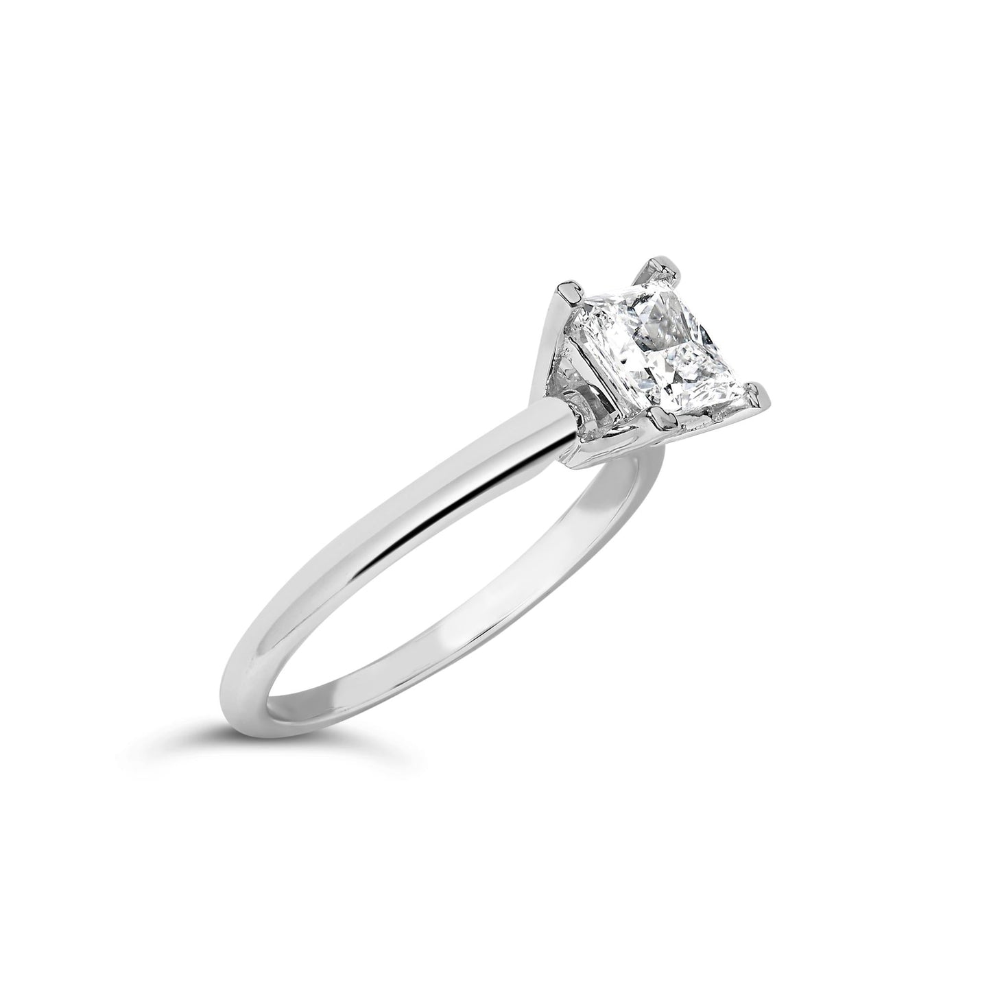 14K White Gold 1.0 Cttw Princess Lab-Grown Diamond Solitaire Engagement  Ring (F-G Color, VS1-VS2 Clarity)