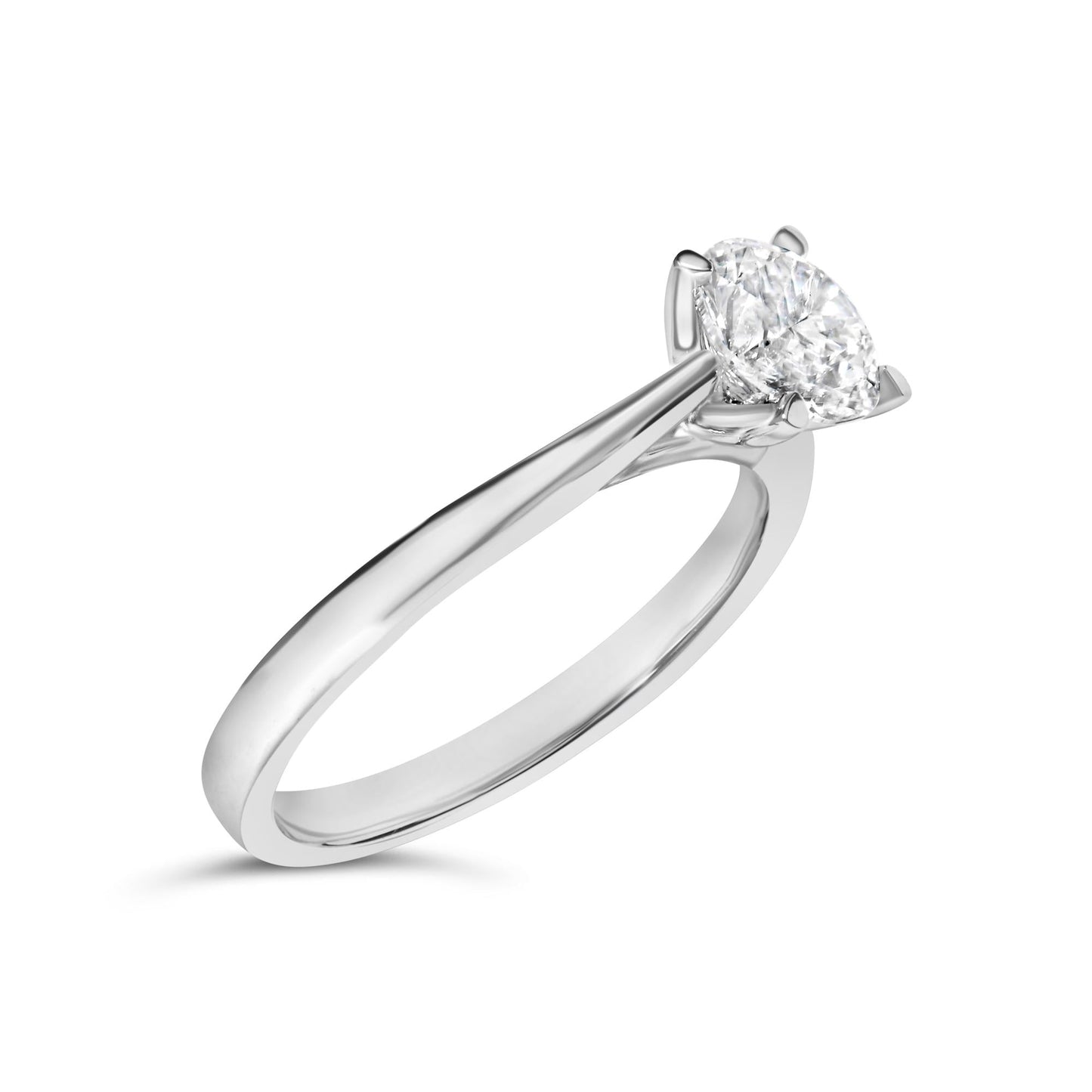 14K White Gold 1.0 Cttw Round Lab Grown Diamond Eagle Claw 4-Prong Set Solitaire Engagement Ring (F-G Color, VS2-SI1 Clarity)