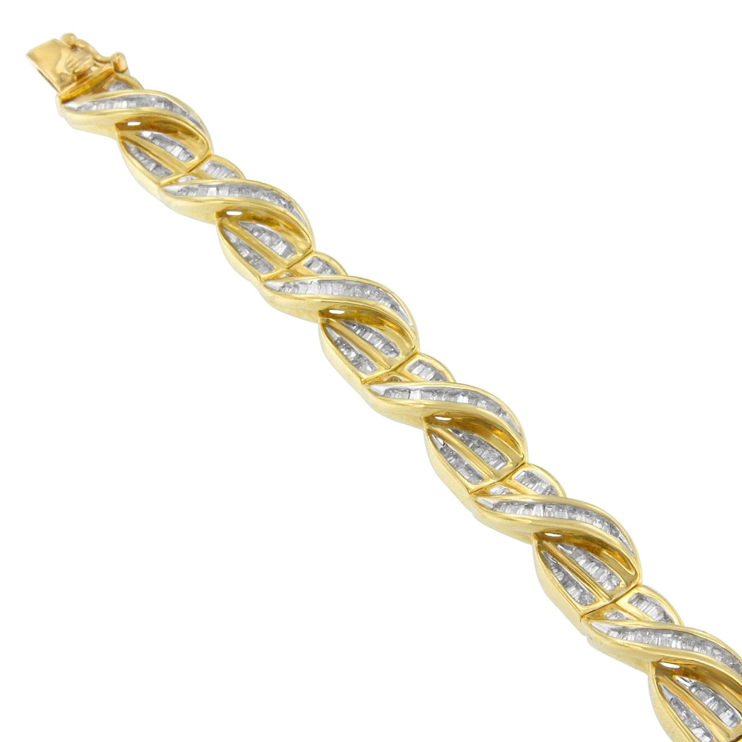 14K Yellow Gold Baguette Cut Diamond Bracelet (3.00 cttw, H-I Color, I1-I2 Clarity)