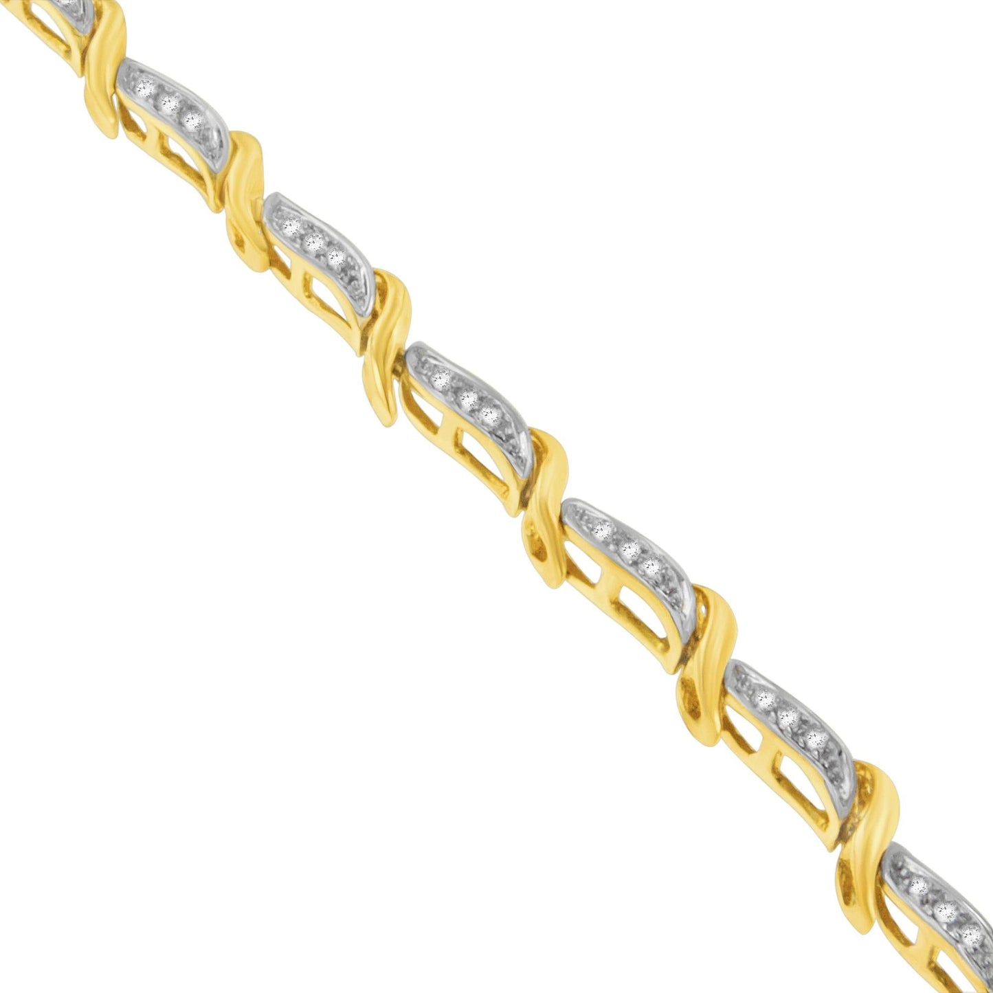 10K Yellow Gold 0.25 CTTW Round Cut Diamond Bracelet (0.25 cttw, H-I Color, SI1-SI2 Clarity)