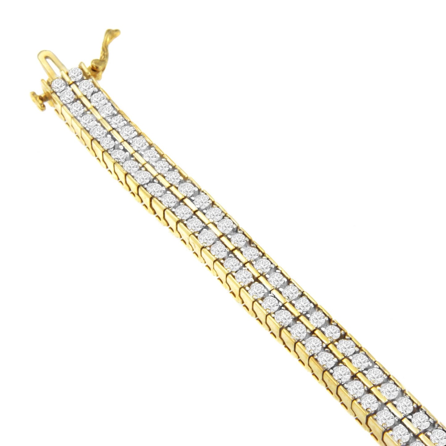 10K Yellow Gold Round-Cut Diamond Layers of Love Bracelet (5.00 cttw, K-L Color, I1-I2 Clarity)