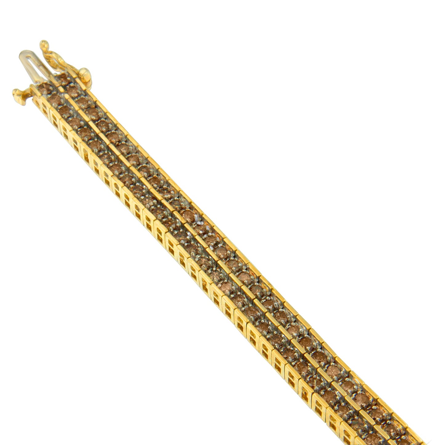 10K Yellow Gold Round-Cut Diamond Layers of Love Bracelet (5.00 cttw, K-L Color, I1-I2 Clarity)