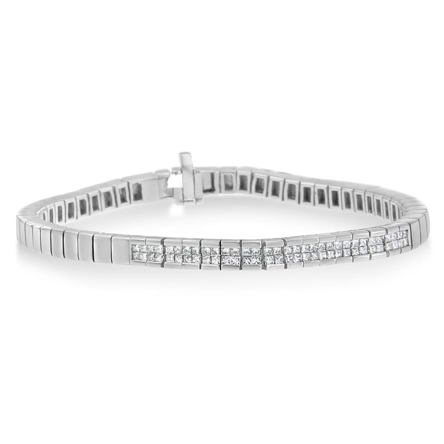 14K White Gold Princess Cut Diamond Bracelet (1.00 cttw, H-I Color, SI1-SI2 Clarity)