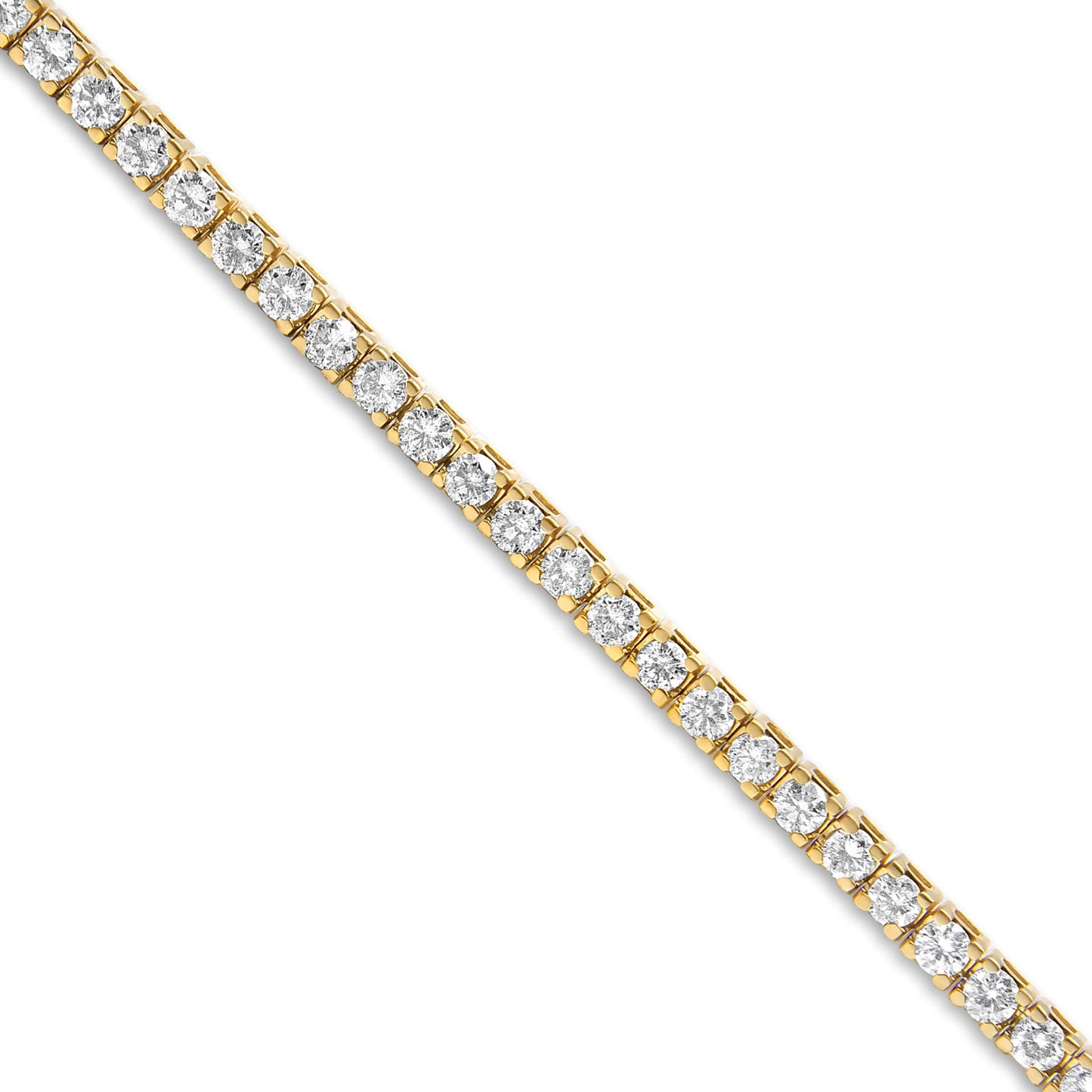 14K Yellow Gold Plated .925 Sterling Silver 3 cttw Diamond Tennis Bracelet - Size 7.25"