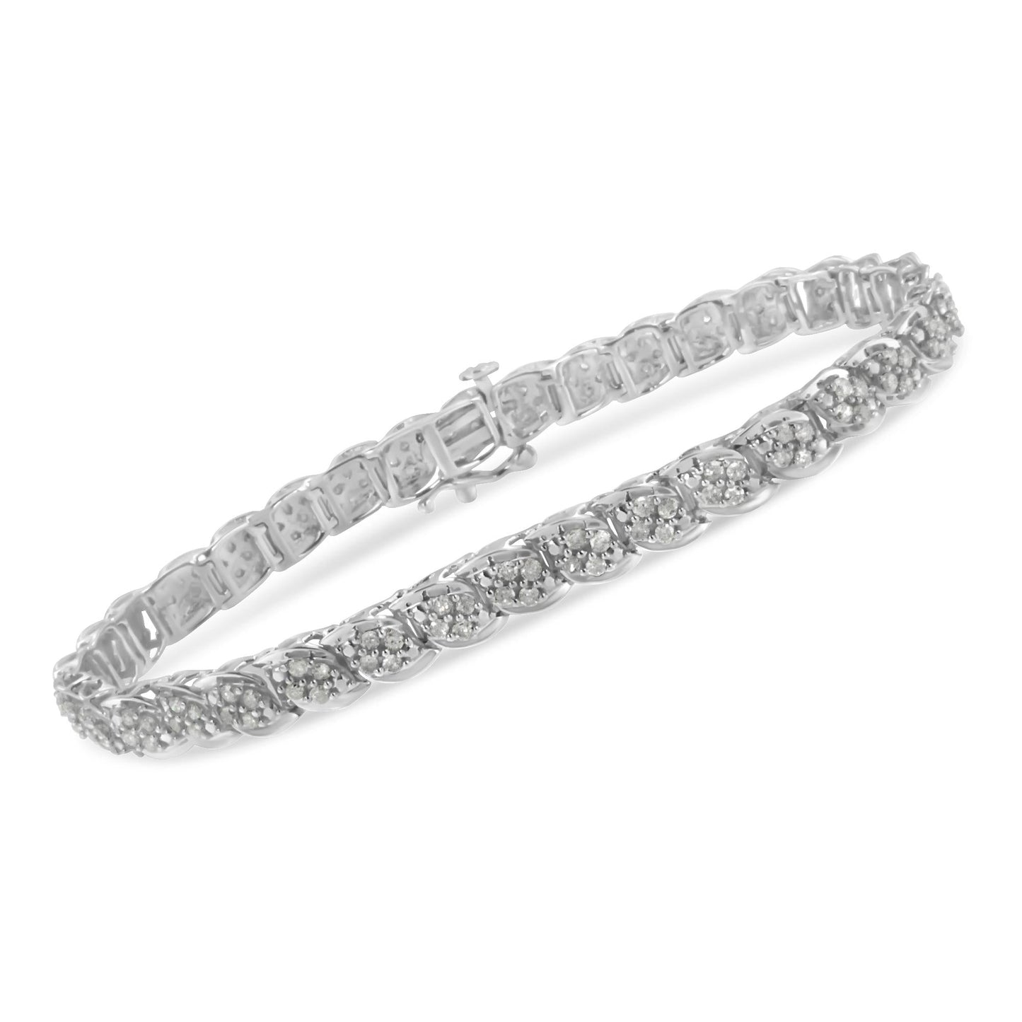 Sterling Silver Diamond Link Bracelet (2 cttw, I-J Color, I3 Clarity)