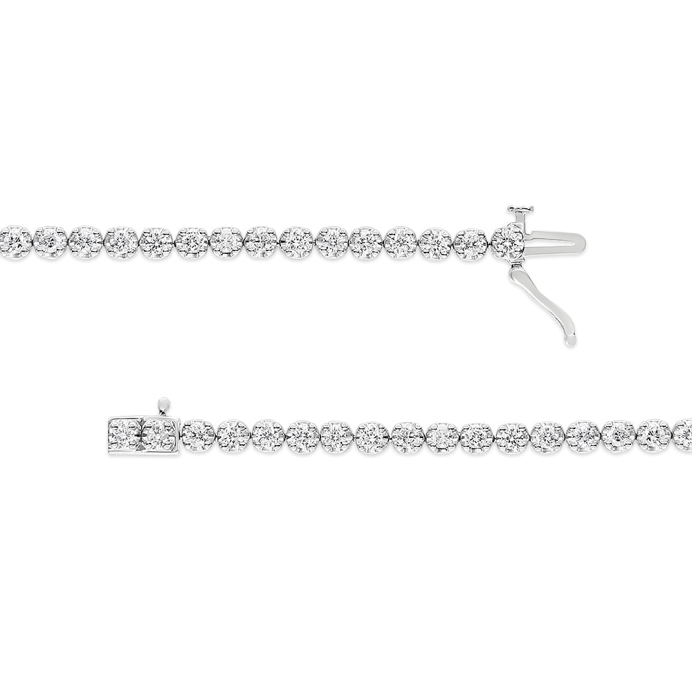 .925 Sterling Silver 3.00 Cttw Prong Set Round-Cut Diamond Tennis Link 7.25" Bracelet (I-J Color, I1-I2 Clarity)