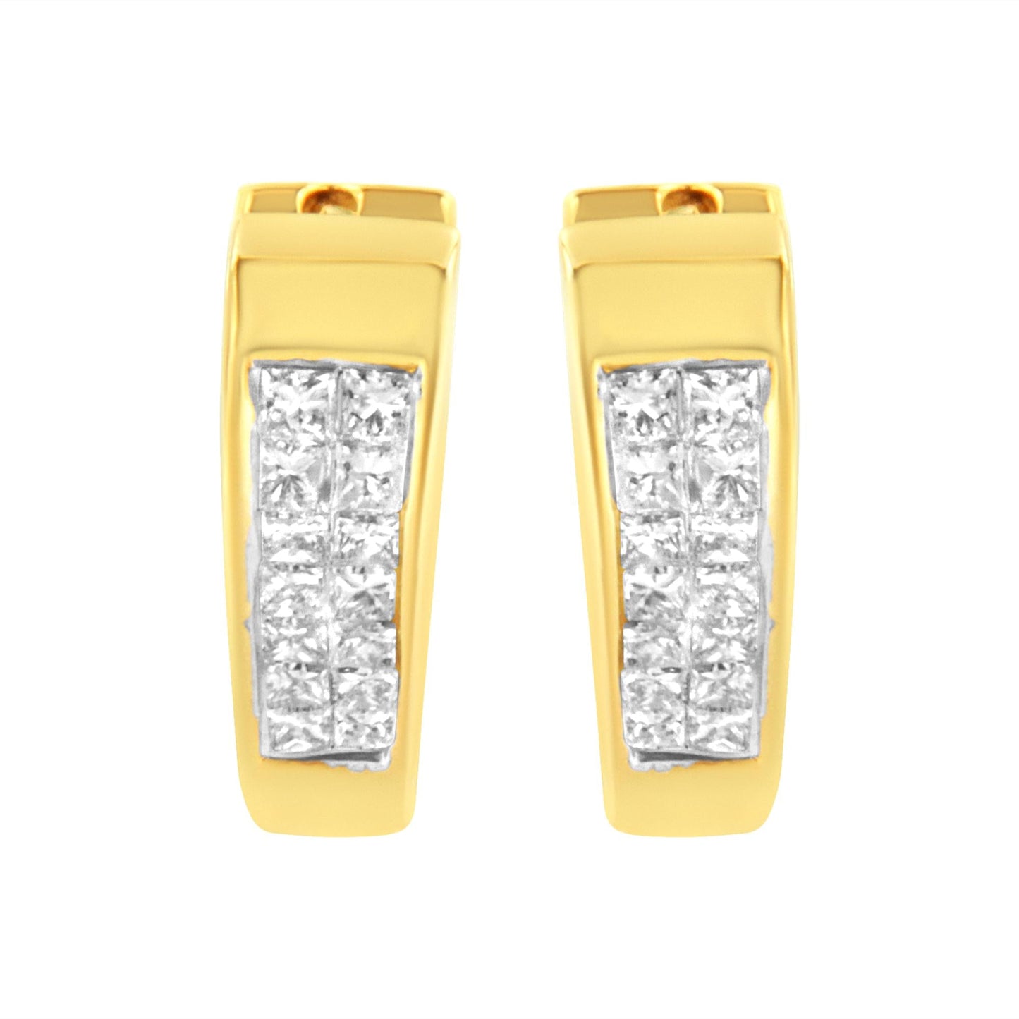 14K Yellow Gold Diamond Huggy Earrings (1/2 cttw, H-I Color, SI2-I1 Clarity)