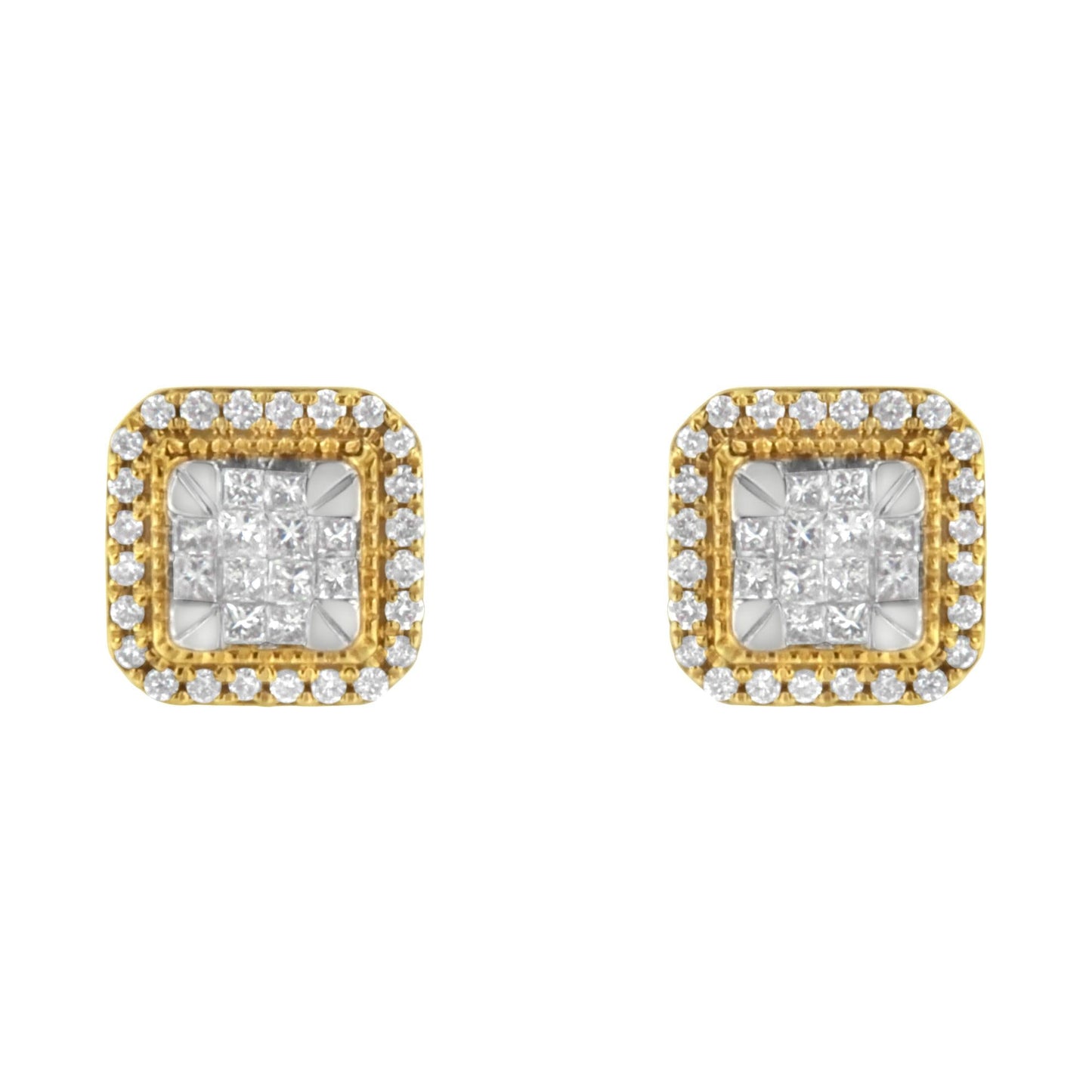 10KT Yellow Gold Diamond Stud Earrings (1/2 cttw, H-I Color, SI2-I1 Clarity)