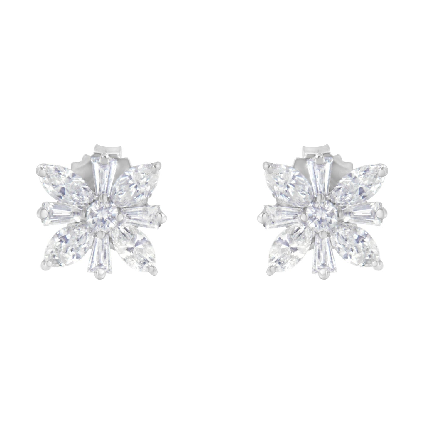 14K White Gold 1 1/4 cttw Diamond Stud Earring (H-I, SI1-SI2)