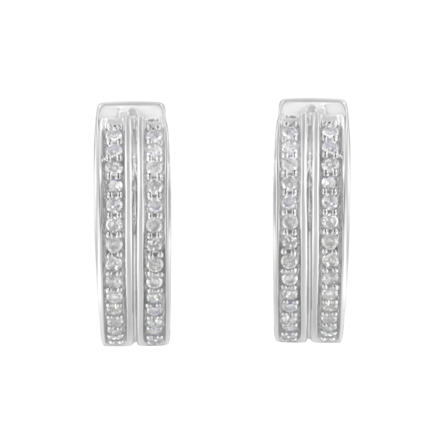 10K White Gold Diamond Hoop Earring (1/2 cttw, I-J Color, I2-I3 Clarity)