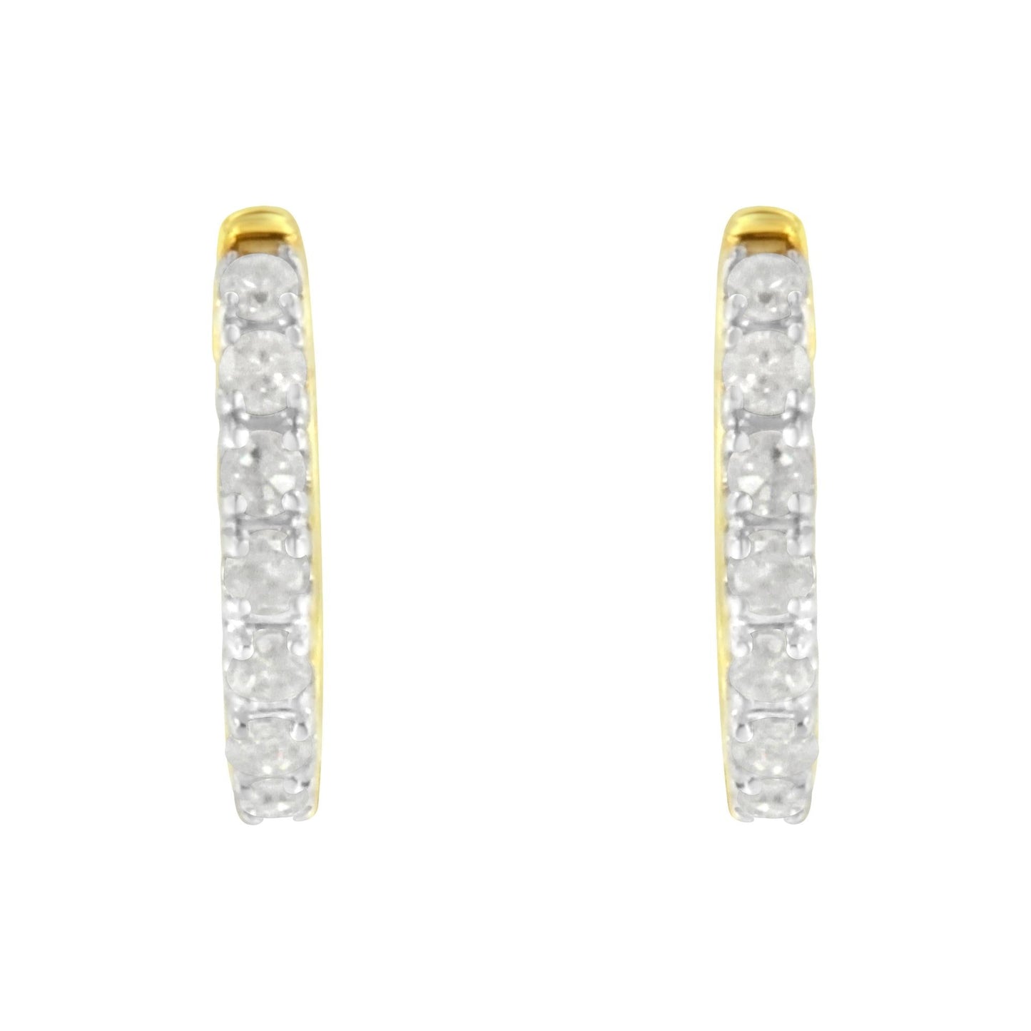 10K Yellow Gold Diamond Diamond Huggy Earring (1/2 cttw, I-J Color, I2-I3 Clarity)