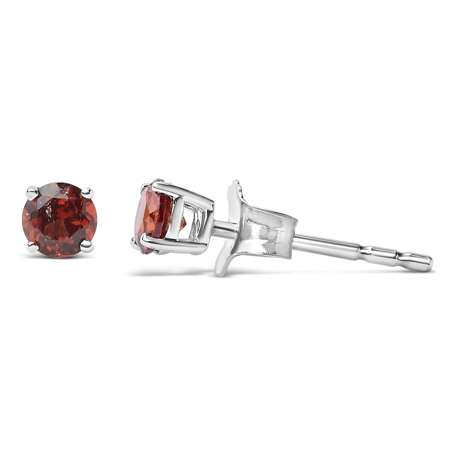 .925 Sterling Silver 3.5 MM Created Birthstone Solitaire Stud Earrings - Choice of Gemstone