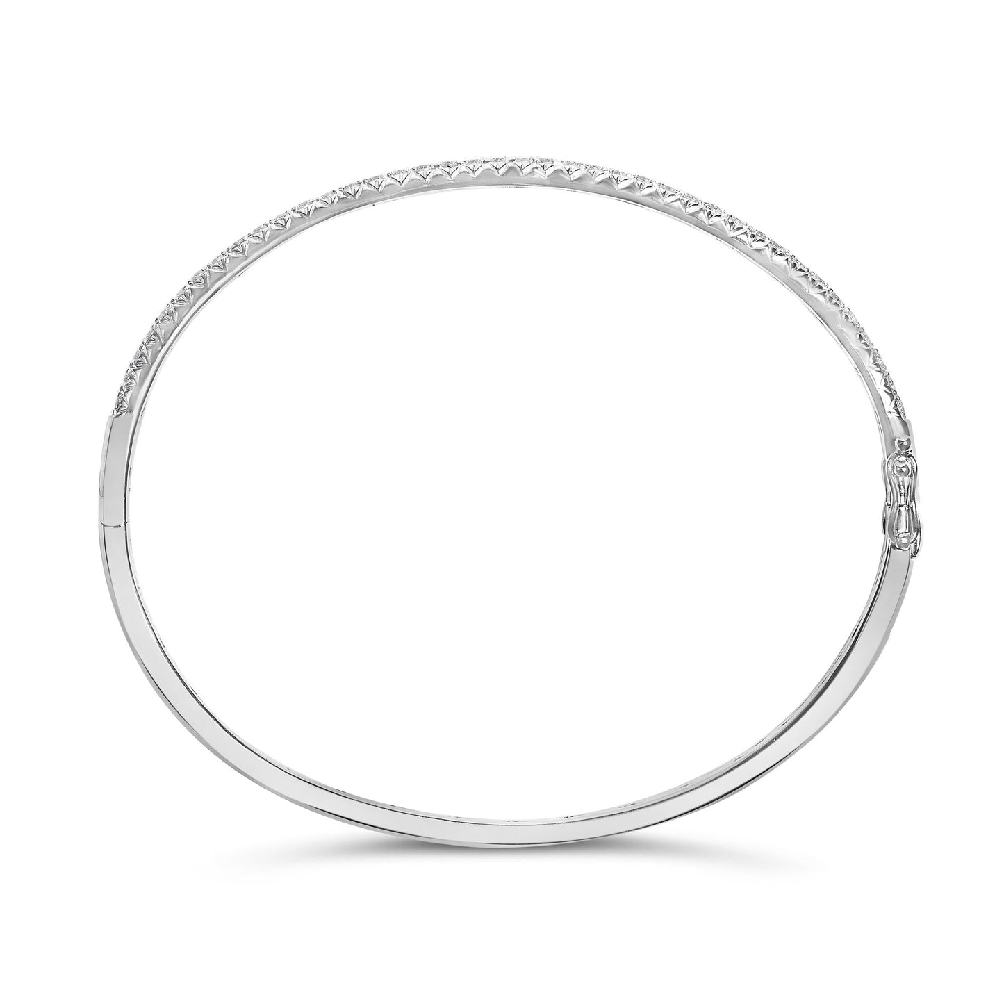 14K Gold 1.00 Cttw Half Eternity Diamond Bangle Bracelet (G-H Color, SI2-I1 Clarity) - 7" Inches