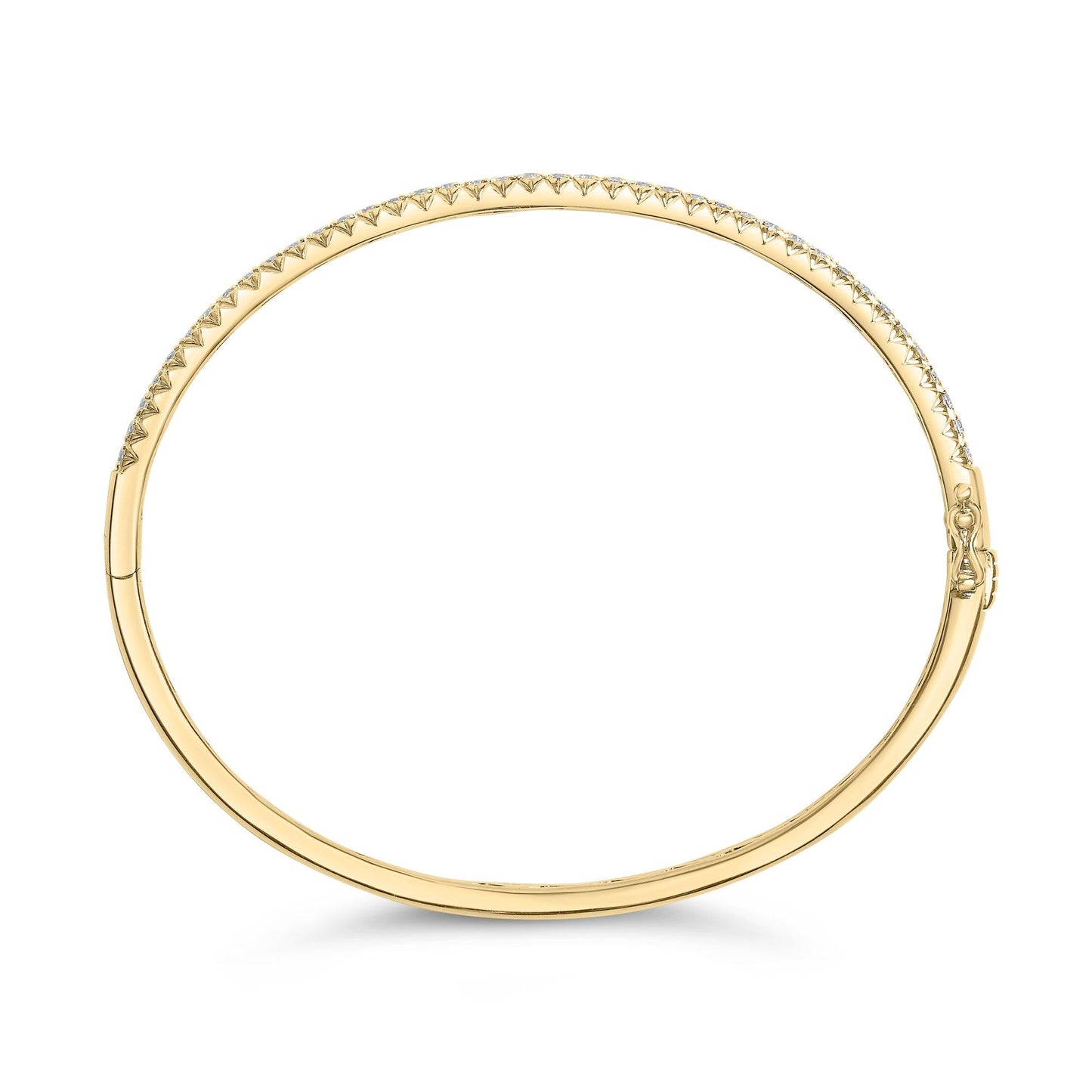 14K Gold 1.00 Cttw Half Eternity Diamond Bangle Bracelet (G-H Color, SI2-I1 Clarity) - 7" Inches