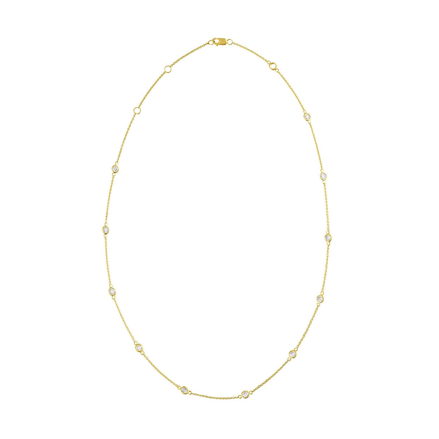 14K Gold Diamond Station Necklace (1 1/10 cttw, H-I Color, VS2-SI1 Clarity)