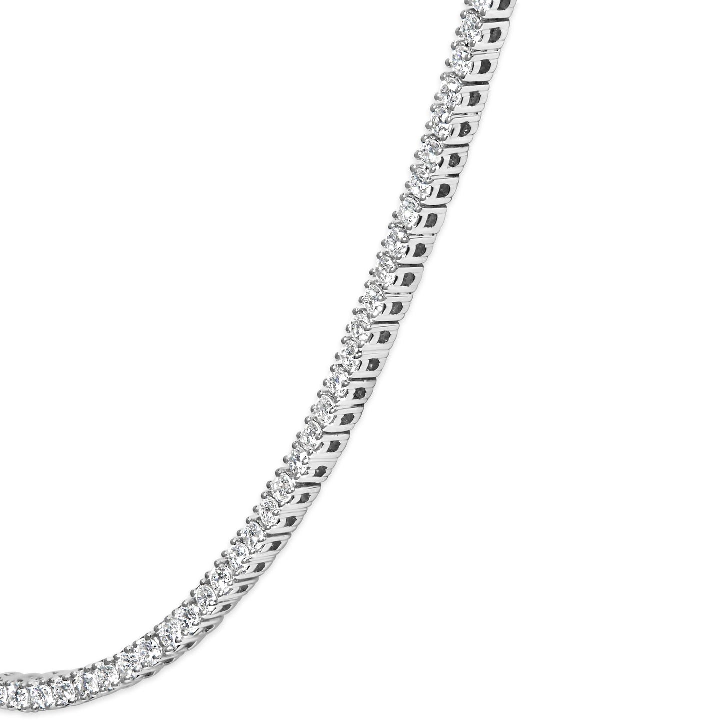 .925 Sterling Silver 3.0 Cttw Lab-Grown Diamond Tennis Necklace (F-G Color, VS2-SI1 Clarity) - 18" Inches