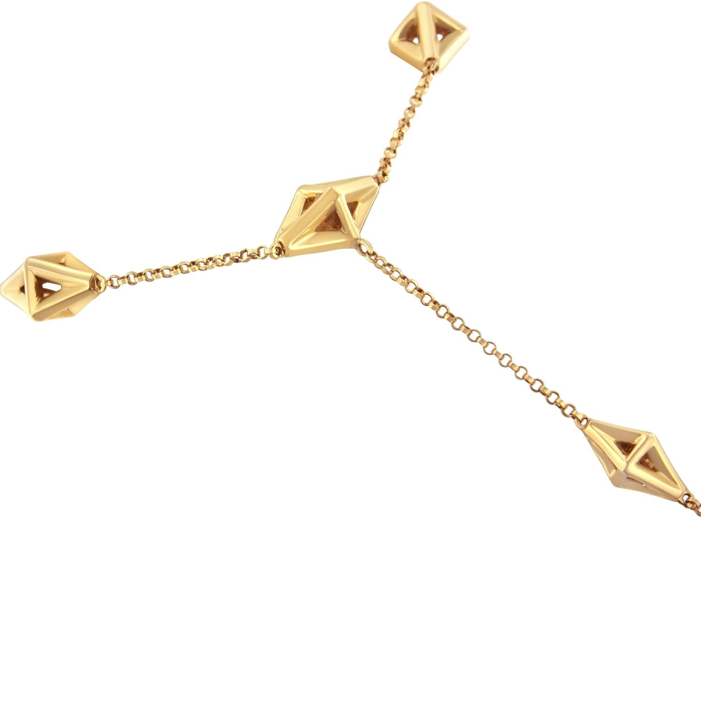 14K Yellow Gold 1/4 Cttw Diamond Ring and Bracelet Hand Chain (G-H Color, SI1-SI2 Clarity) - 7"