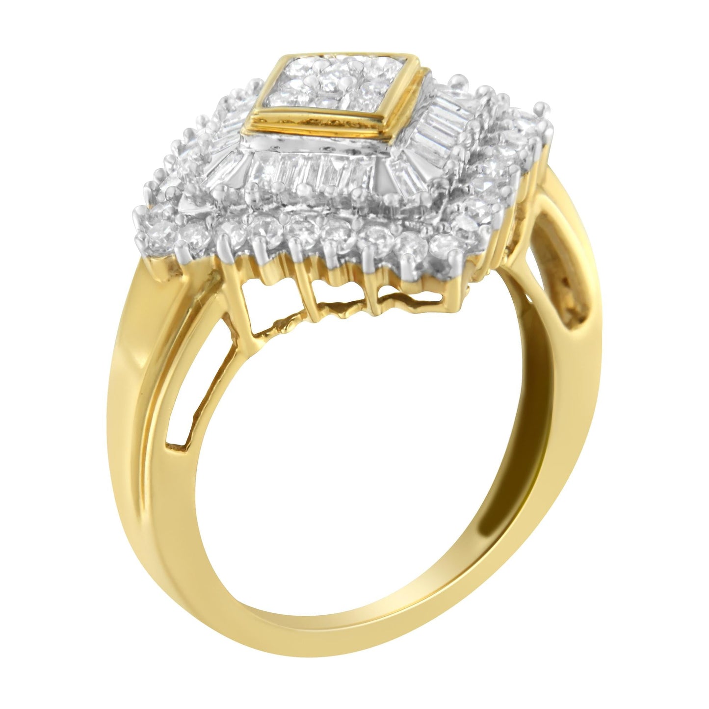 10K Yellow Gold Diamond Ballerina Ring (1 Cttw, I-J Color, I1-I2 Clarity)