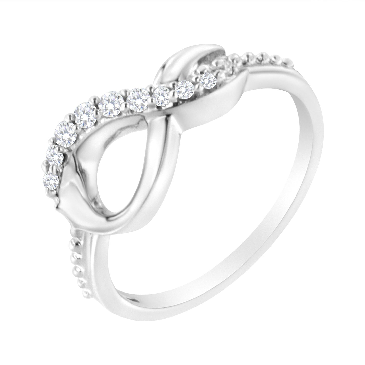 .925 Sterling Silver 1/6 ct. cttw Diamond Infinity Bypass Ring (H-I Clarity, I2-I3 Color)