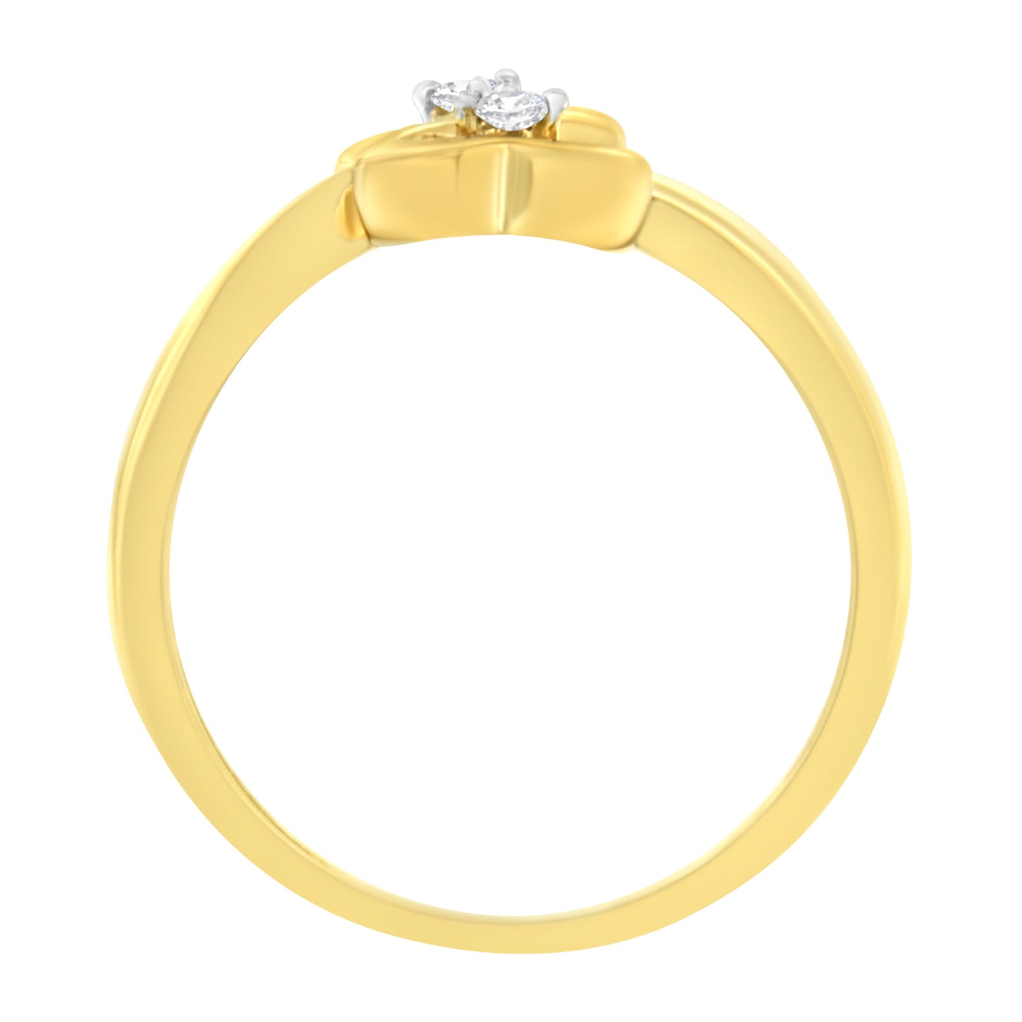 14KT Yellow Gold 1/20 ctw. Dual Heart Diamond Ring (K-L, I1-I2)