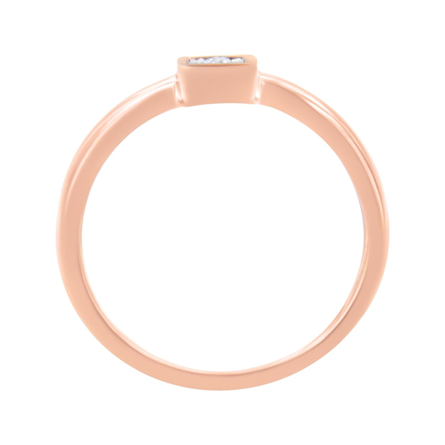 14K Rose Gold Plated .925 Sterling Silver 1/20 cttw Miracle Set Diamond Promise Ring (J-K Color, I1-I2 Clarity)