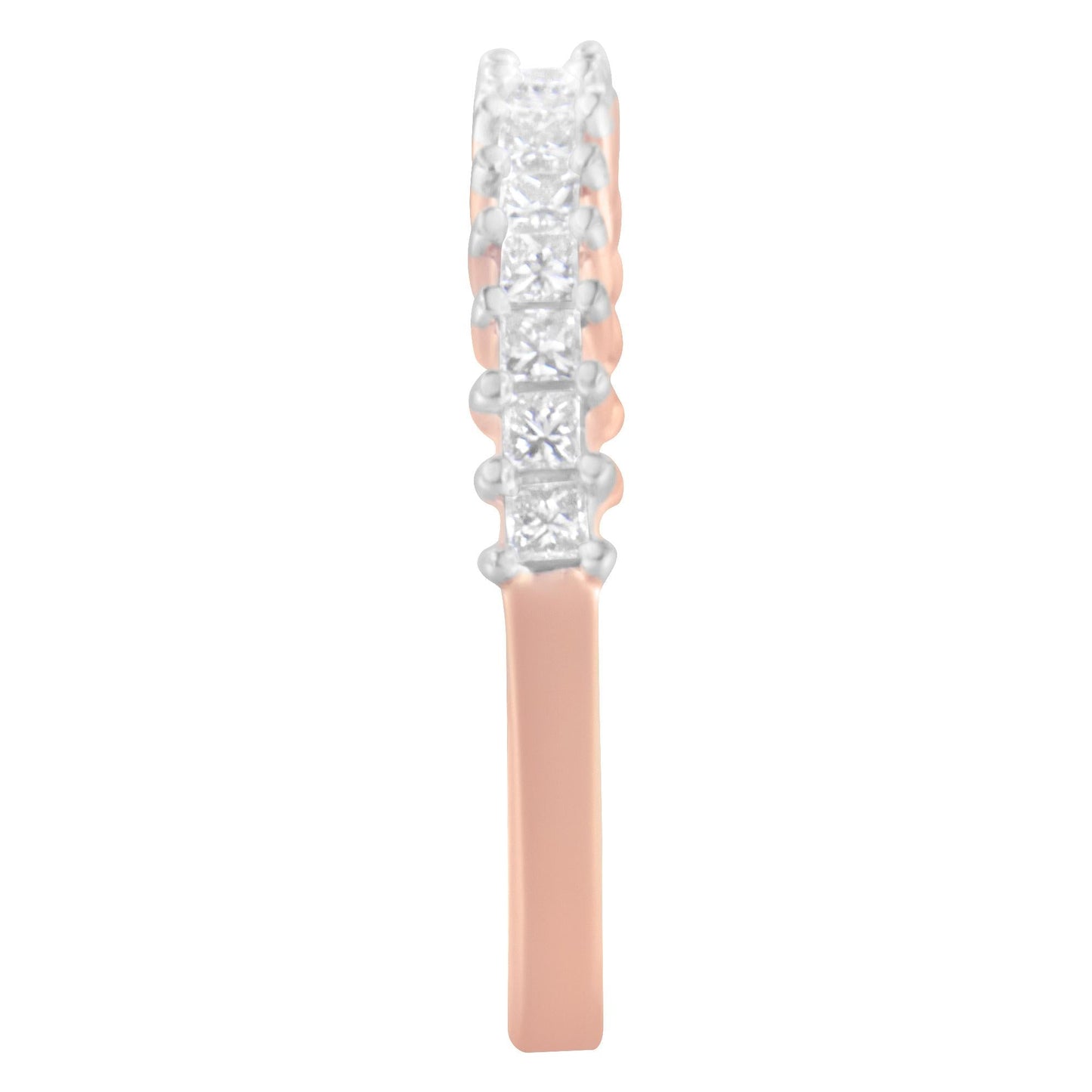 10K Rose Gold Flashed .925 Sterling Silver Diamond Band Ring (1/2 Cttw, J-K Color, I1-I2 Clarity)