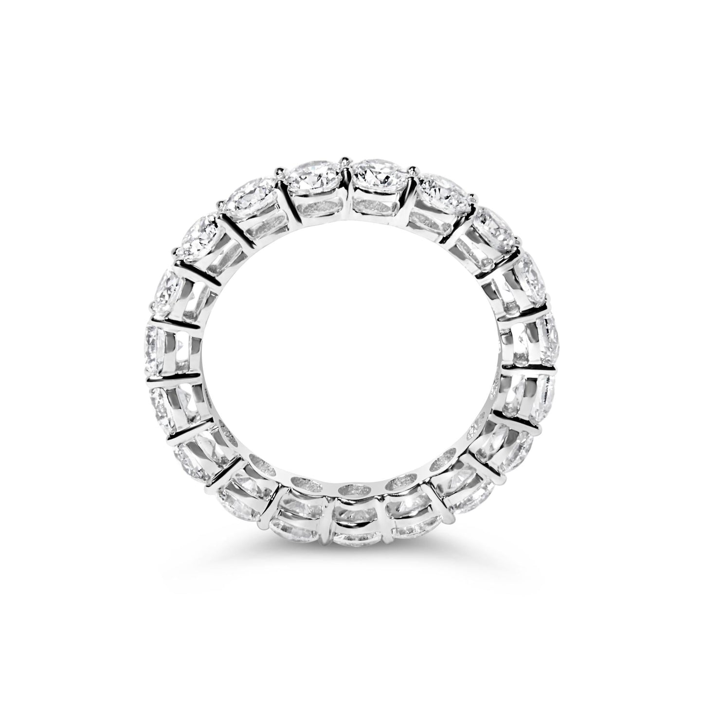 14K White Gold 4.00 Cttw Round Lab-Grown Diamond Eternity Band Ring (F-G Color, VS1-VS2 Clarity)