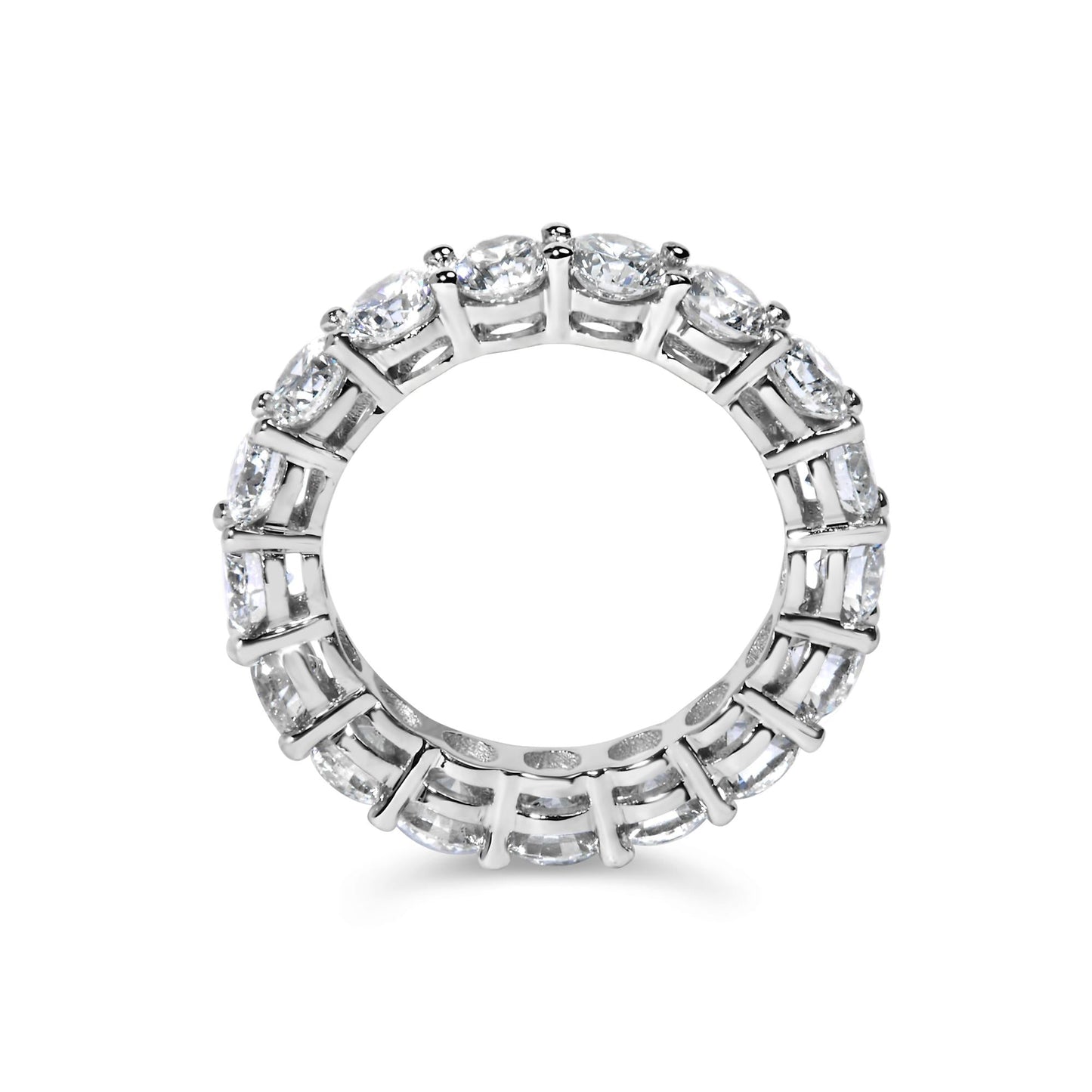 14K White Gold 5 1/4 Cttw Round Lab Grown Diamond Eternity Band Ring (F-G Color, VS1-VS2 Clarity)