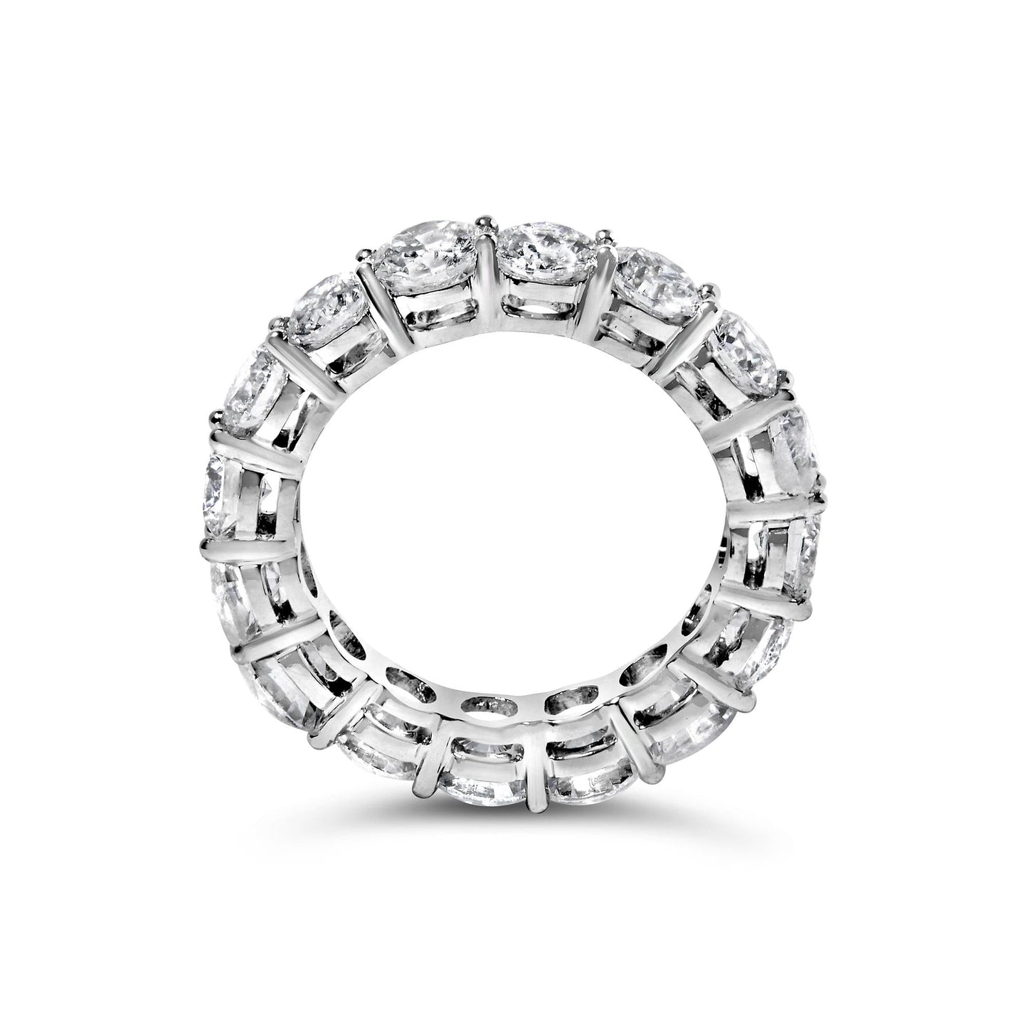 14K White Gold 6 1/4 Cttw Round Lab Grown Diamond Eternity Band Ring (F-G Color, VS1-VS2 Clarity)