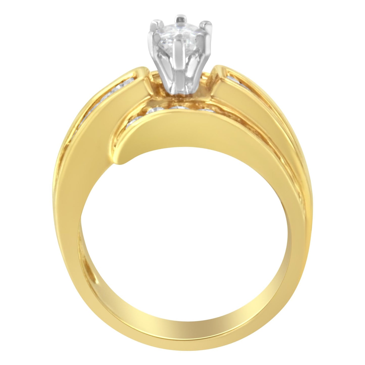 14KT Two-Toned Diamond Cocktail Ring (1 1/3 cttw, H-I Color, SI1-SI2 Clarity)