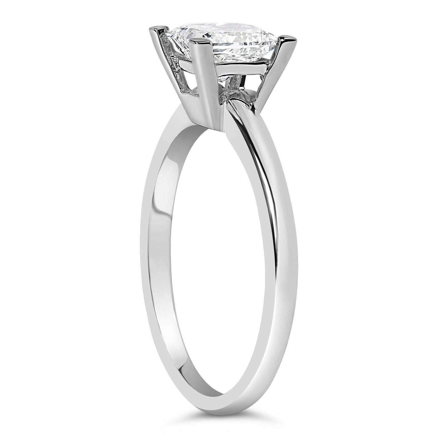 14K White Gold 1.0 Cttw Princess Lab-Grown Diamond Solitaire Engagement  Ring (F-G Color, VS1-VS2 Clarity)