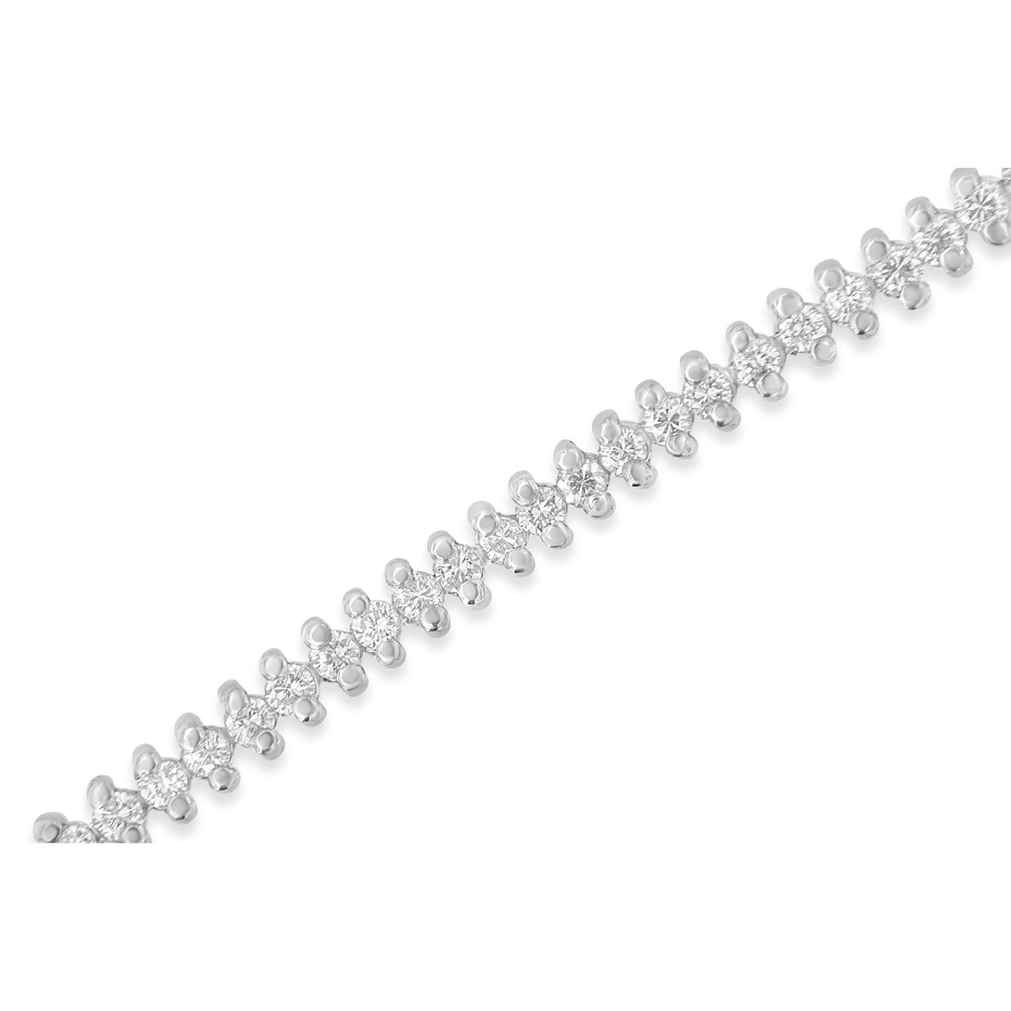 18K White Gold Round Cut Pave Diamond Tennis Bracelet (2.00 cttw, H-I Color, SI2-I1 Clarity)