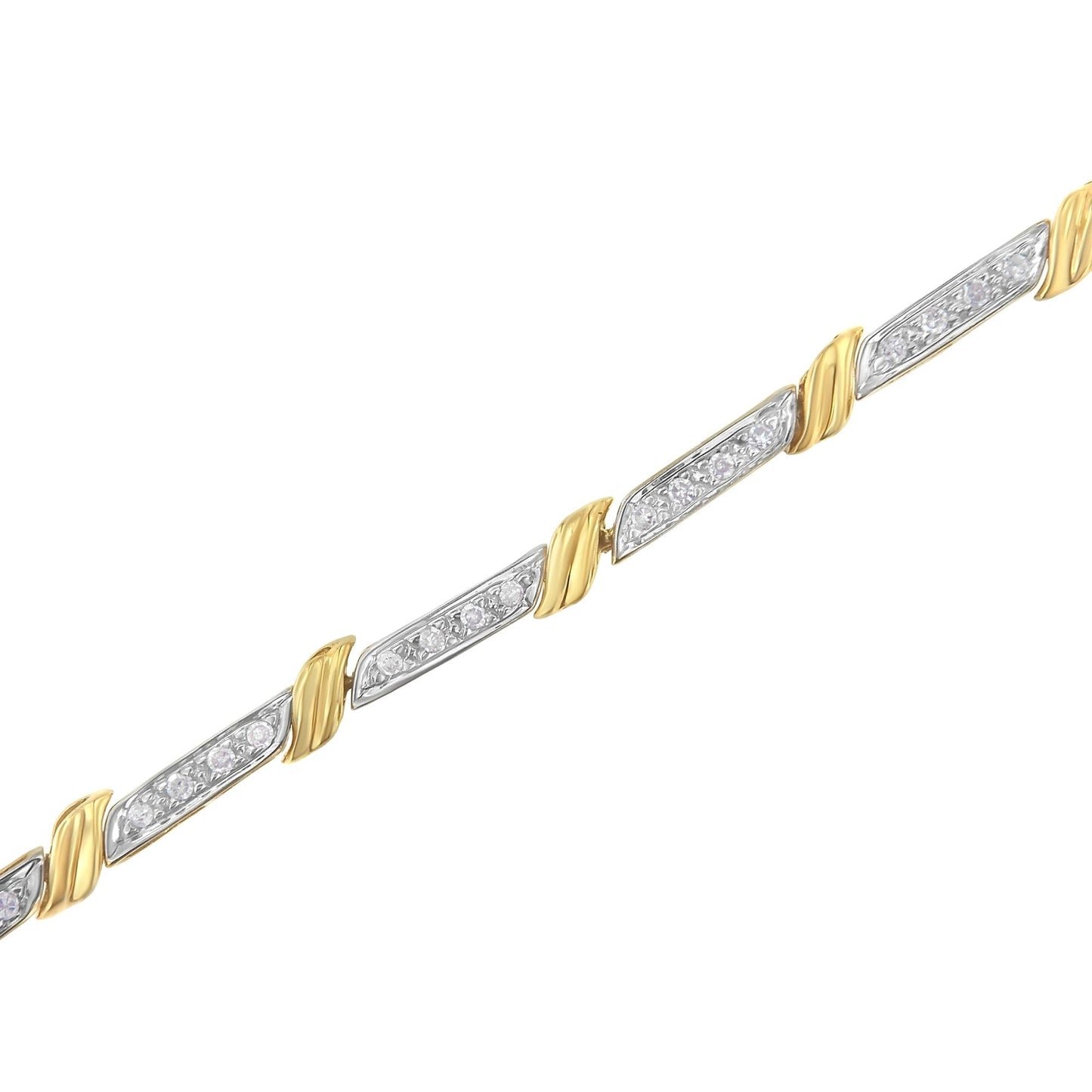 10K Yellow Gold Diamond Link Bracelet (1/2 cttw, I-J Color, I2-I3 Clarity)