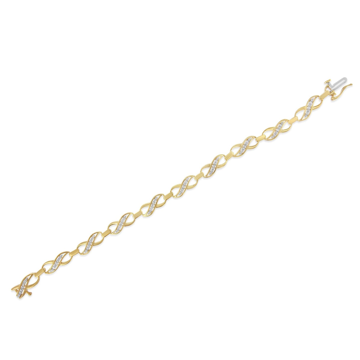 10K Yellow Gold Round-Cut Infinite Love Diamond Bracelet (0.25 cttw, I-J Color, I2-I3 Clarity)