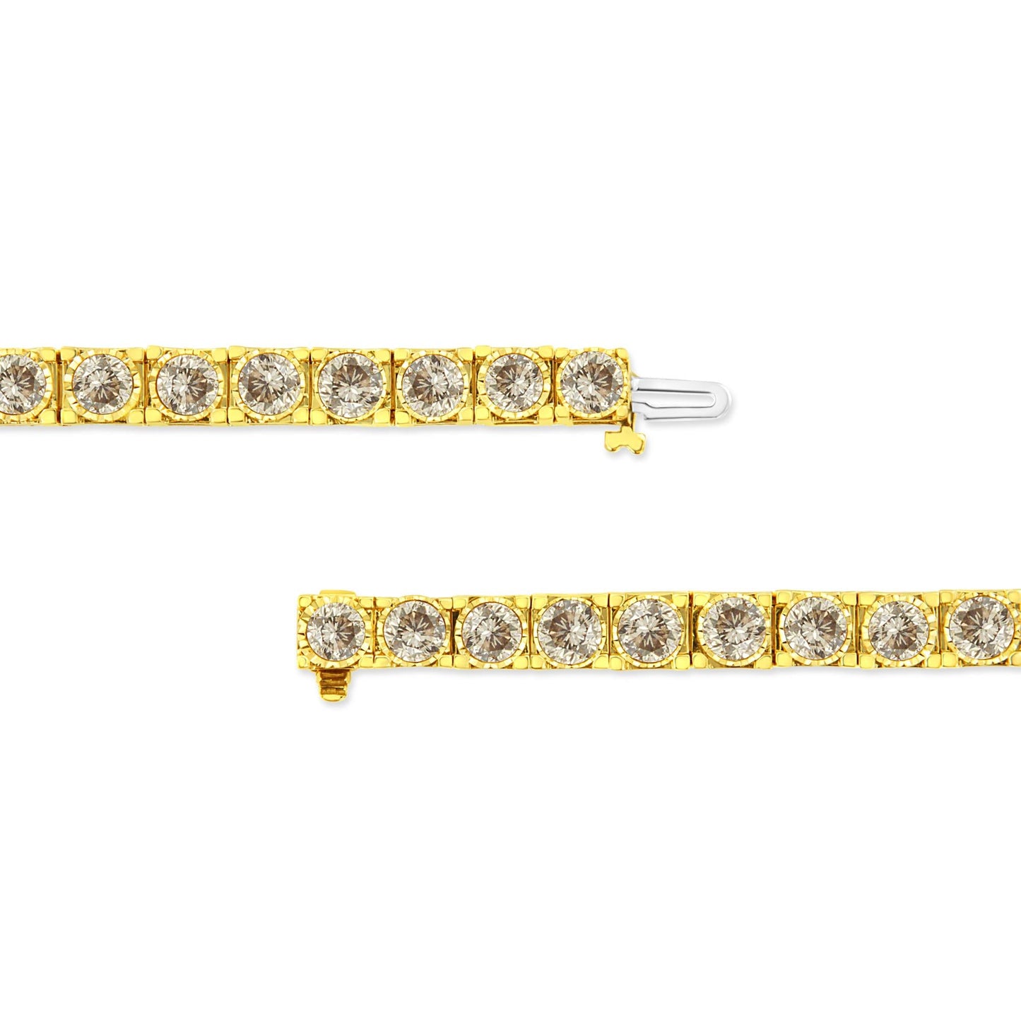 14K Yellow Gold 10.0 cttw Round-Brilliant Diamond Classic 7" Tennis Bracelet (J-K Color, I1-I2 Clarity)