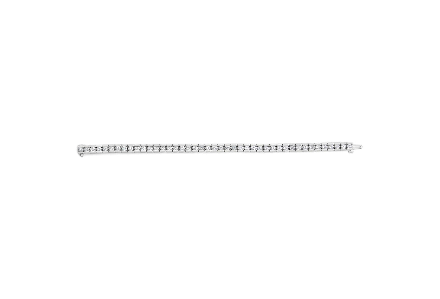 IGI Certified 14K White Gold 6.0Cttw Channel Set Round Diamond Tennis Bracelet (I-J Color, I1-I2 Clarity) - 7" Inches